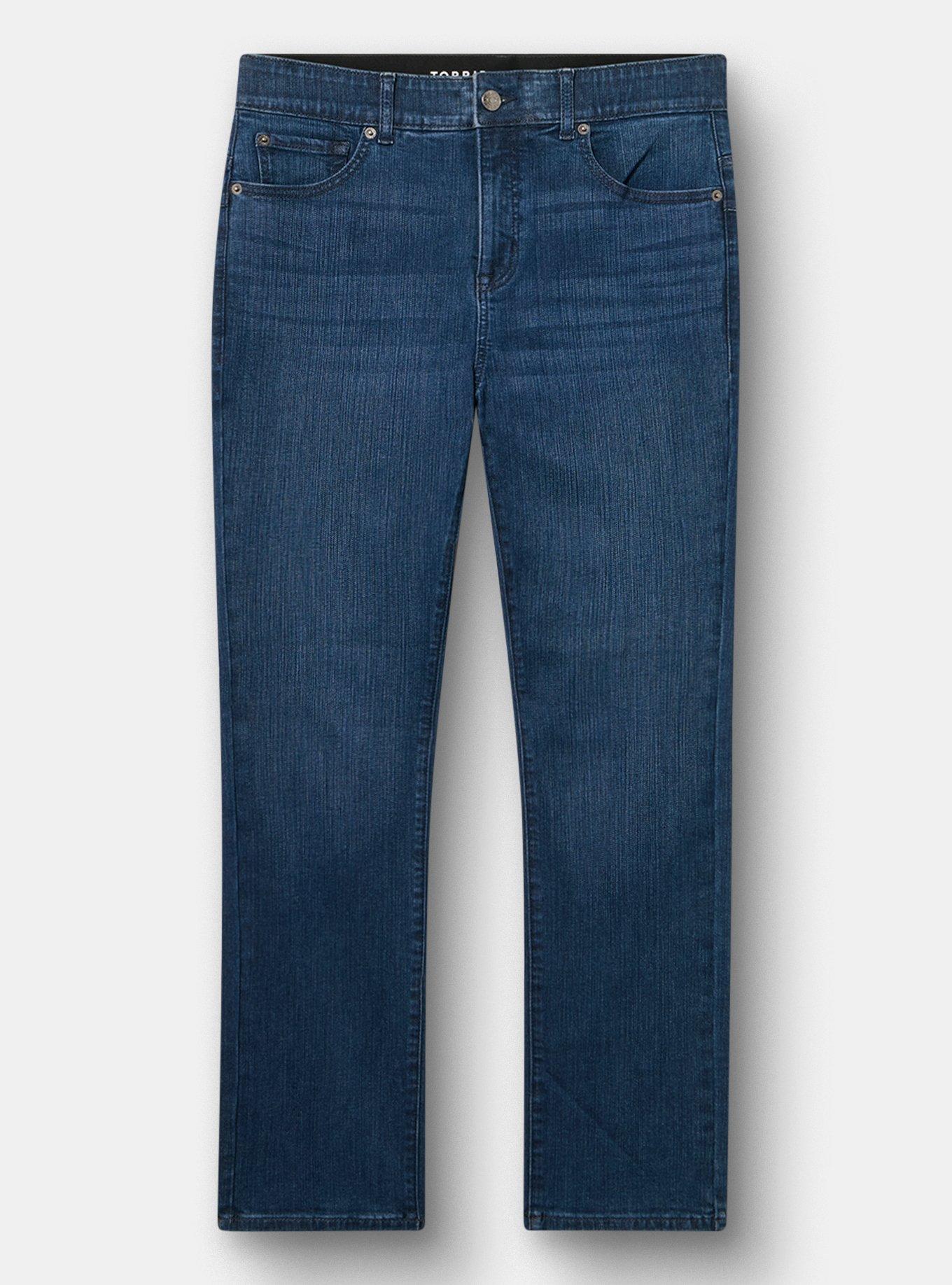 Bombshell Straight High-Rise Jean, POSEIDON, flat