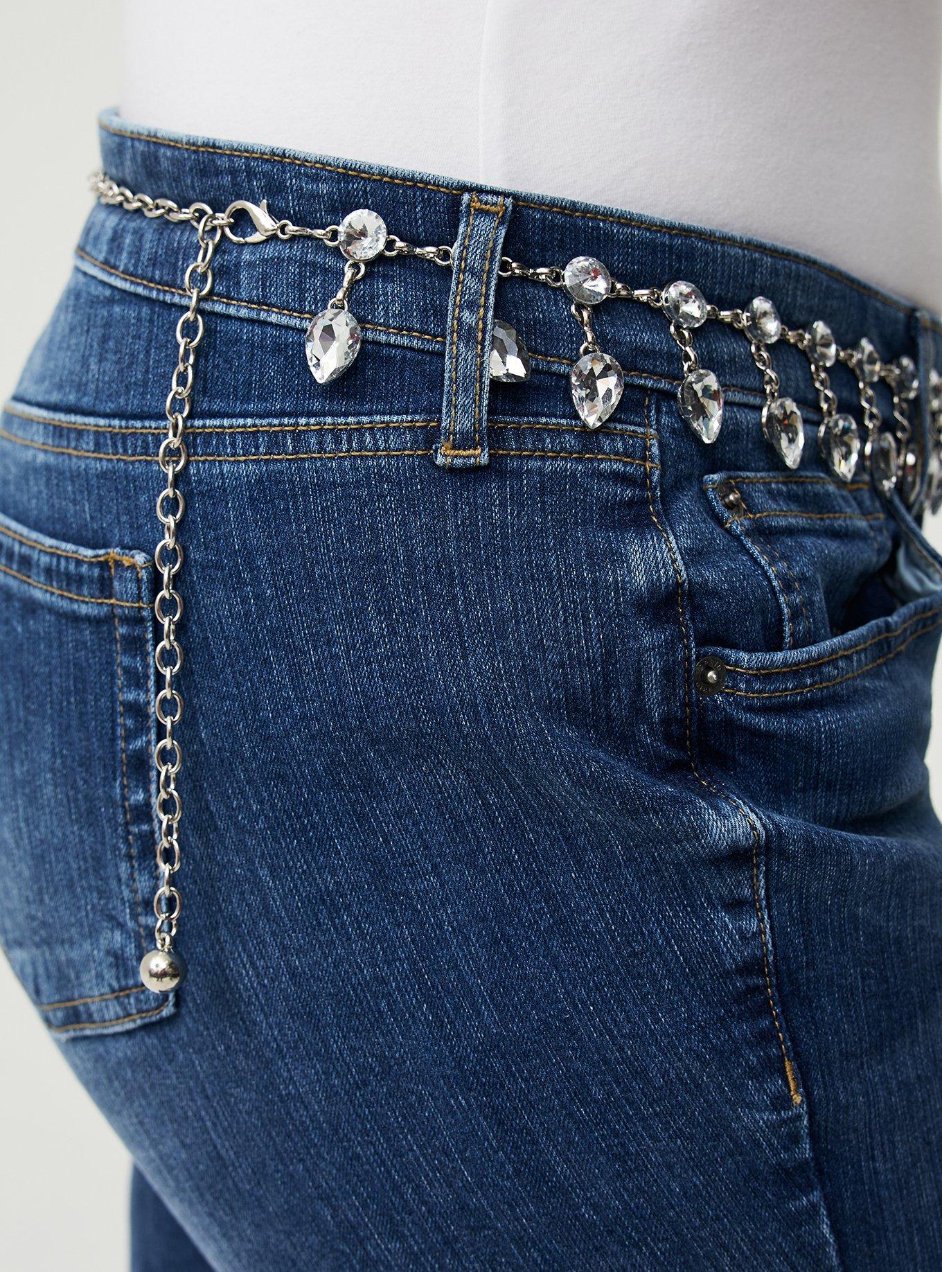Teardrop Rhinestone Chain Belt