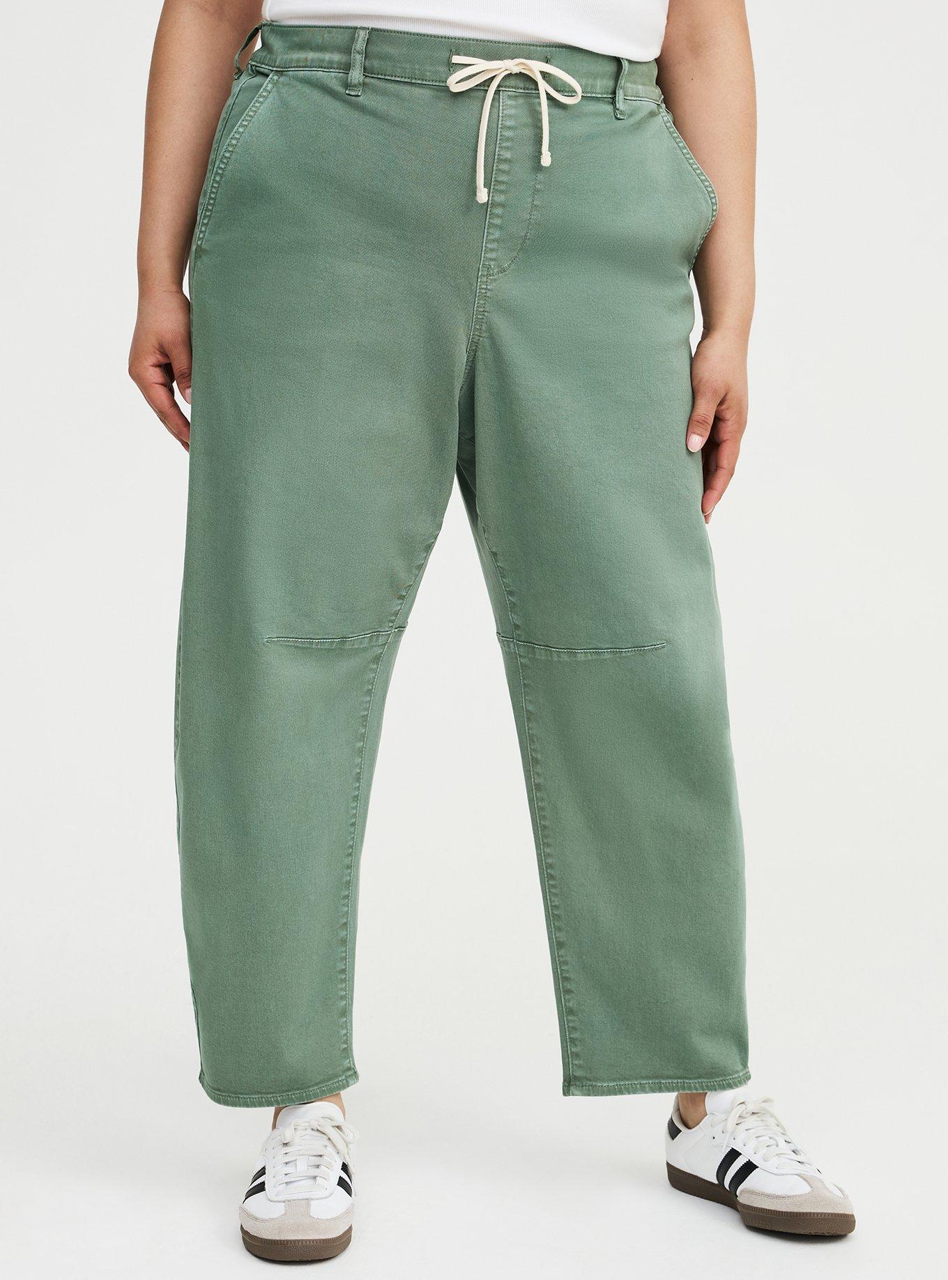 High-Rise Twill Barrel Pant, AGAVE GREEN, alternate