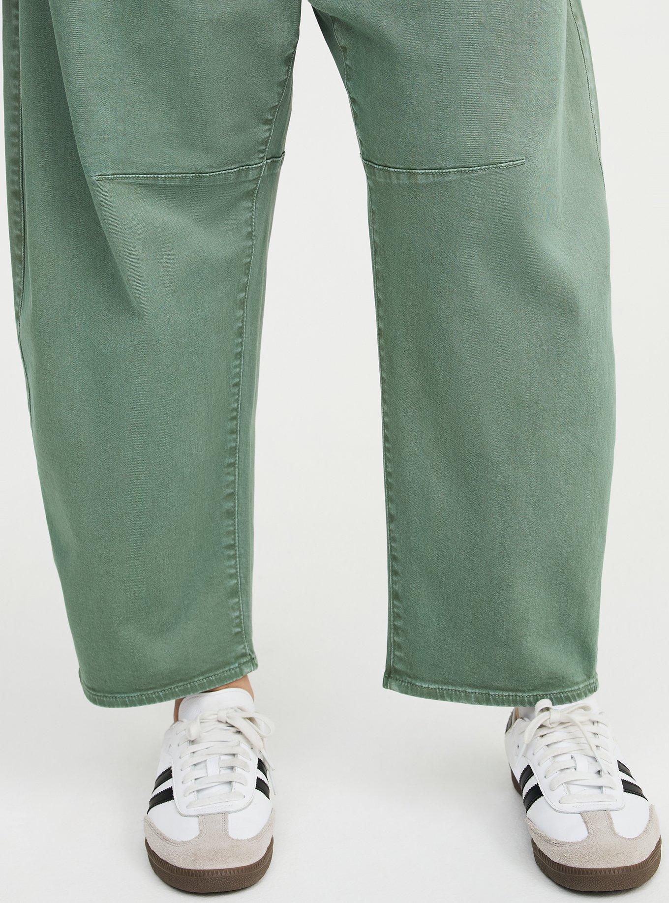 High-Rise Twill Barrel Pant, AGAVE GREEN, alternate
