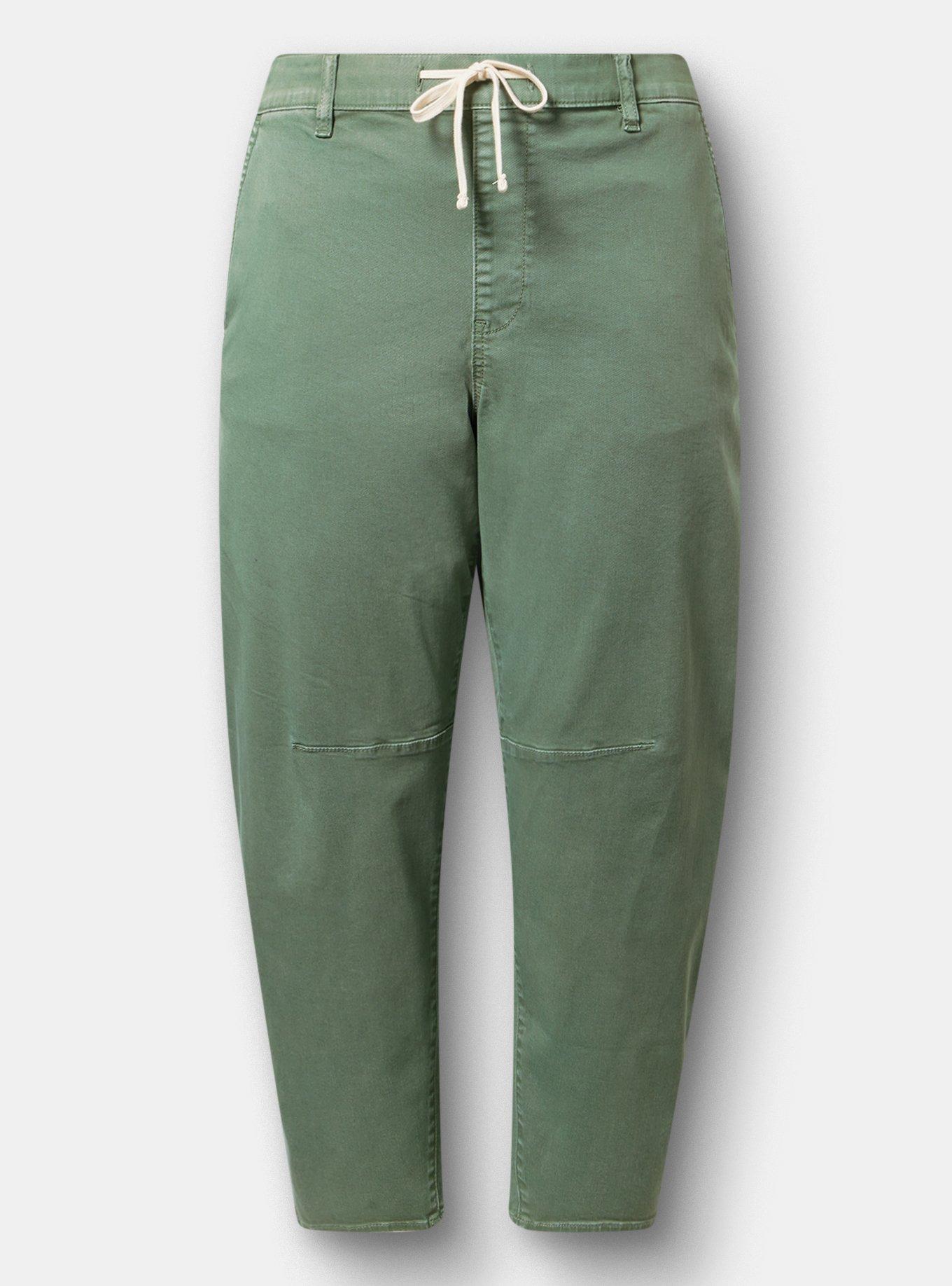 High-Rise Twill Barrel Pant, AGAVE GREEN, hi-res