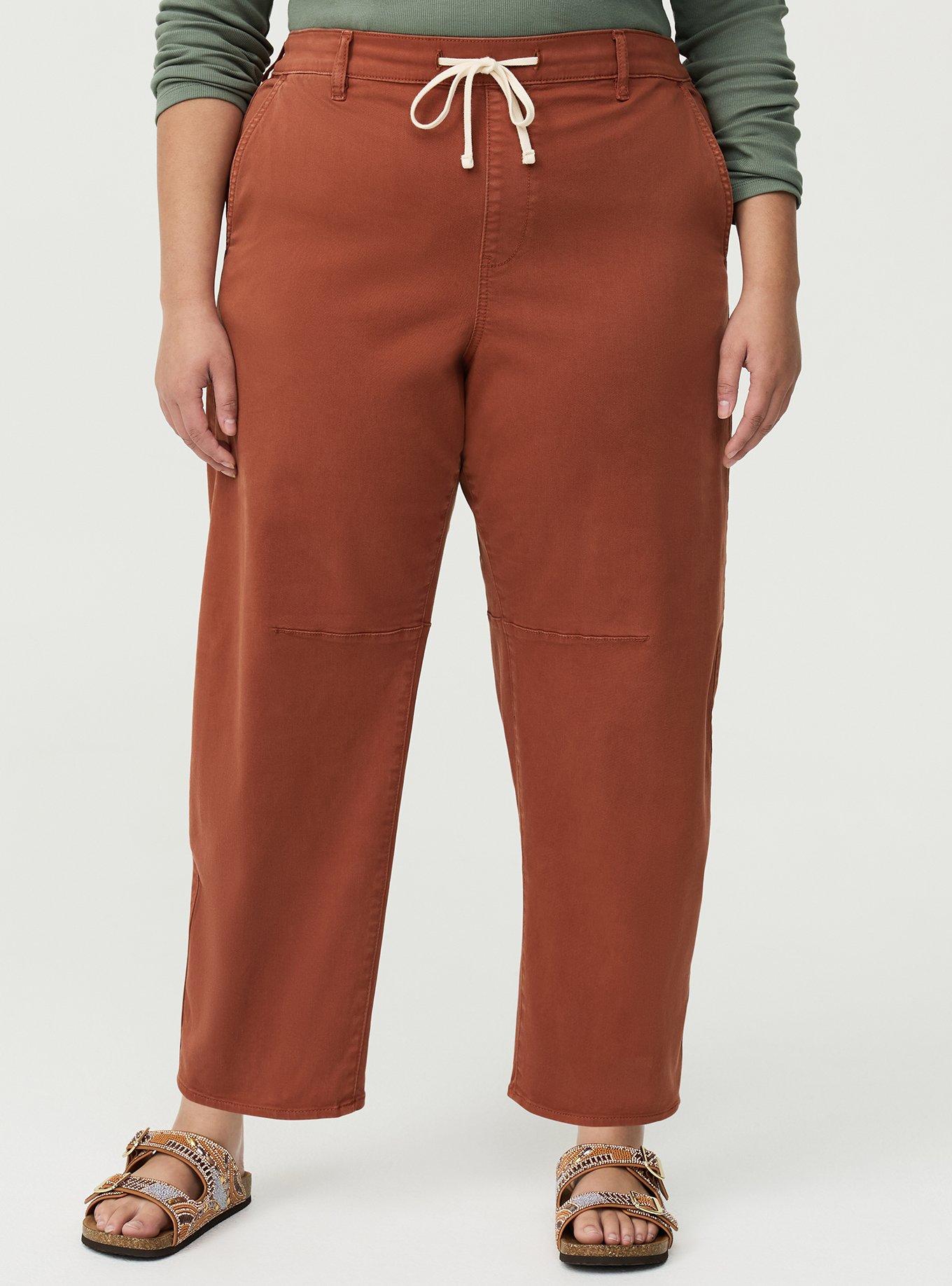 High-Rise Twill Barrel Pant, SEQUOIA, alternate