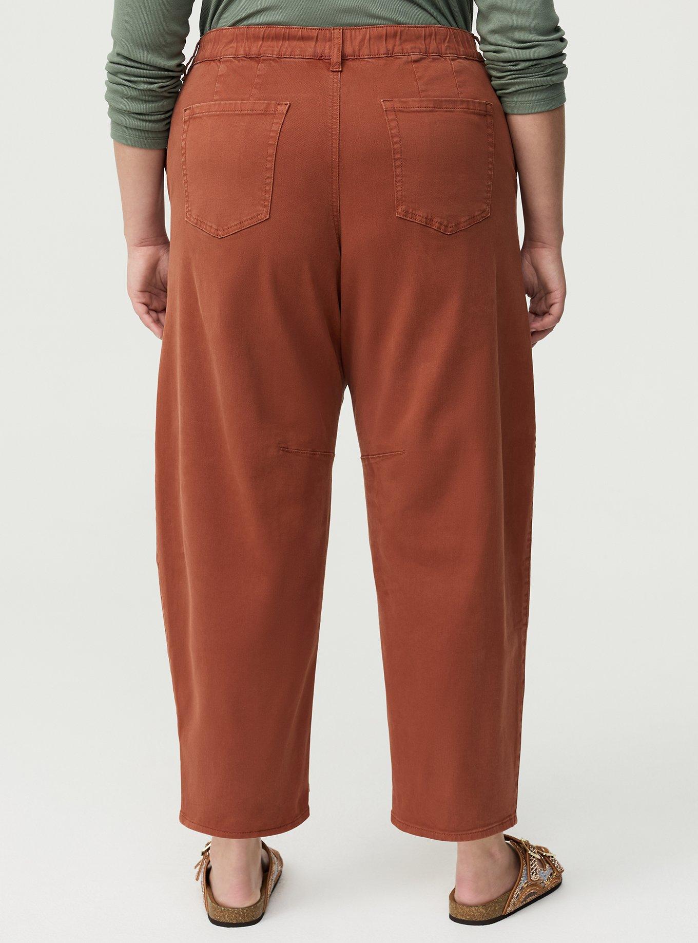High-Rise Twill Barrel Pant, SEQUOIA, alternate