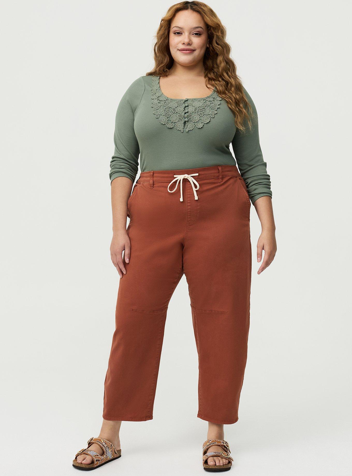 High-Rise Twill Barrel Pant, SEQUOIA, hi-res