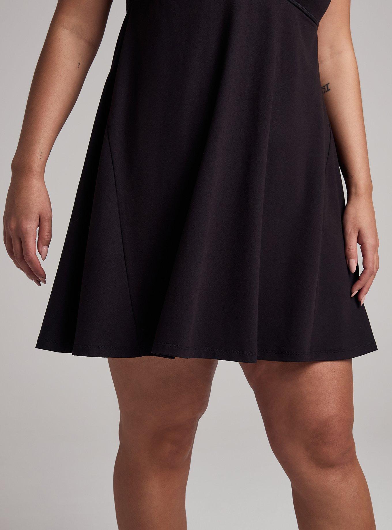 TRU Super Soft Performance Jersey Fit & Flare Tennis Dress, DEEP BLACK, alternate