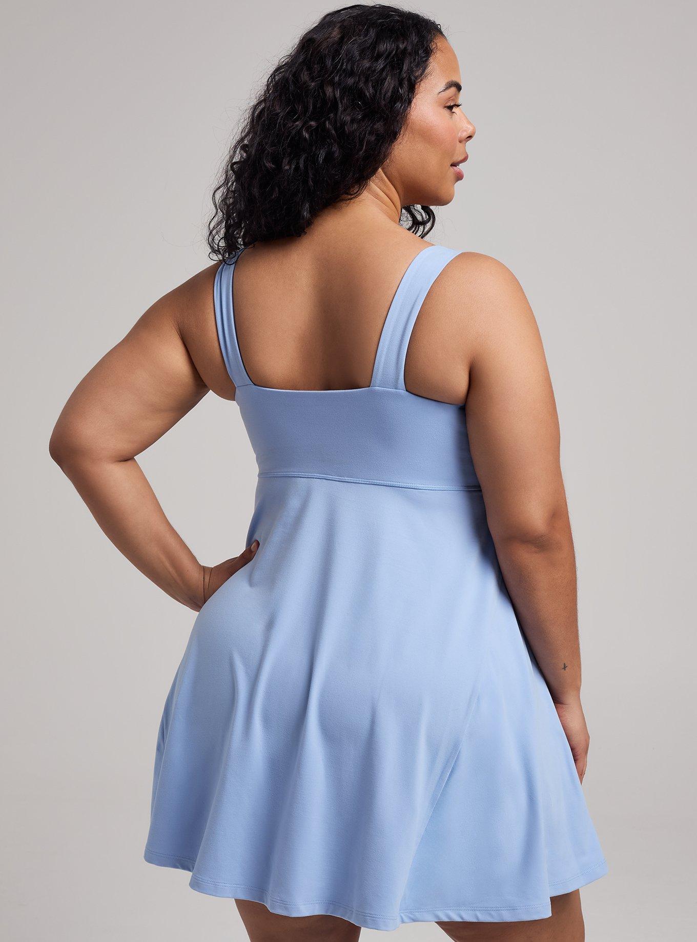 TRU Super Soft Performance Jersey Fit & Flare Tennis Dress, POLARIS STAR, alternate