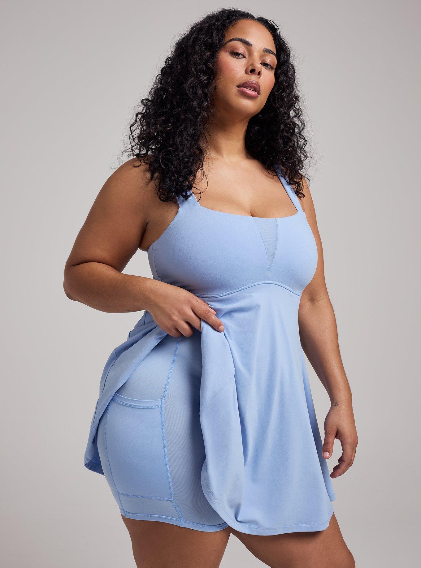 TRU Super Soft Performance Jersey Fit & Flare Tennis Dress, POLARIS STAR, alternate