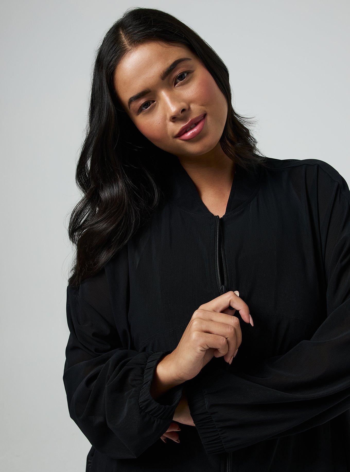 TRU Nylon Active Bomber Jacket, DEEP BLACK, alternate