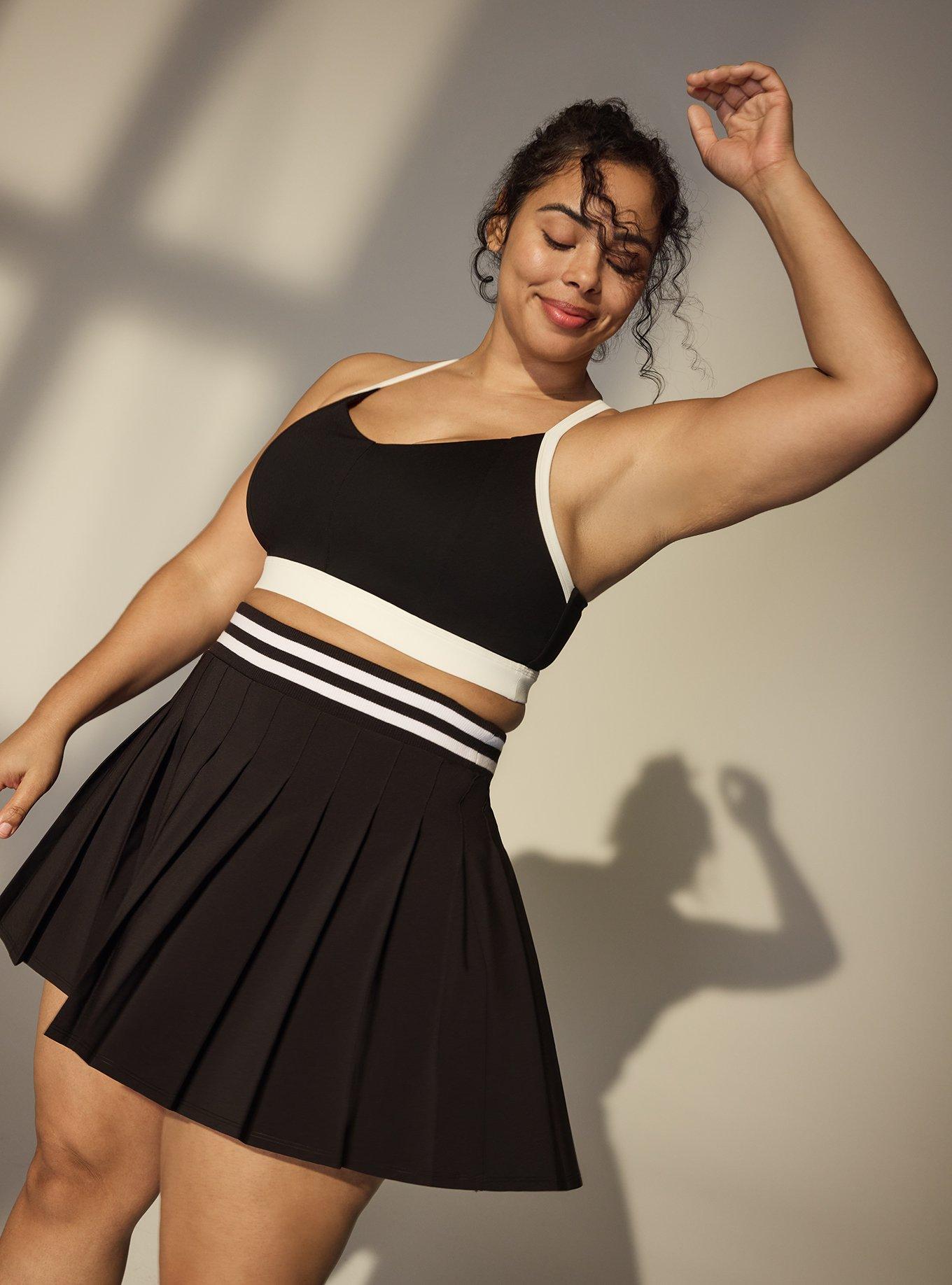 TRU Performance Core Active Sports Bra with Piping, DEEP BLACK, alternate