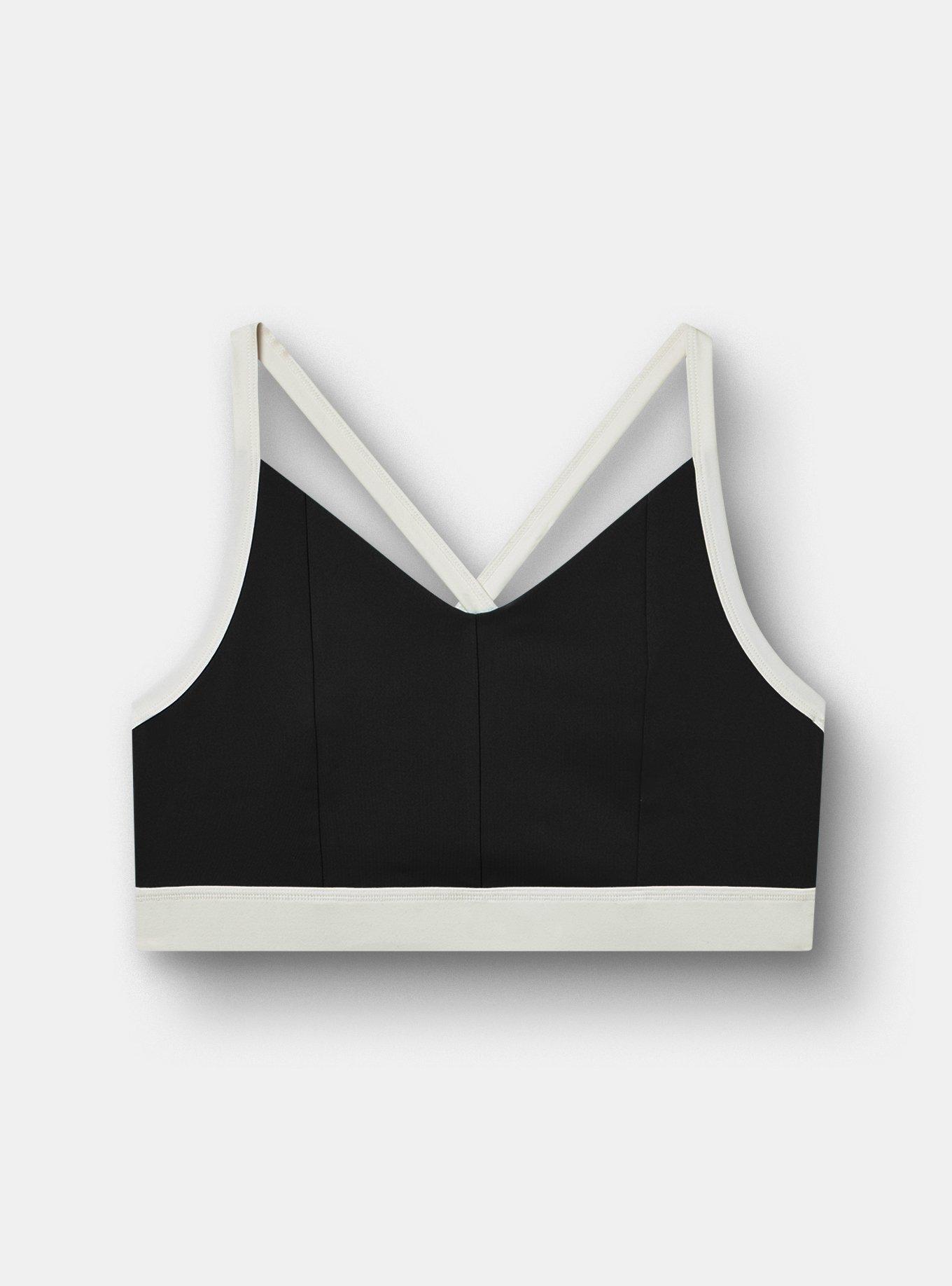 TRU Performance Core Active Sports Bra with Piping, DEEP BLACK, hi-res