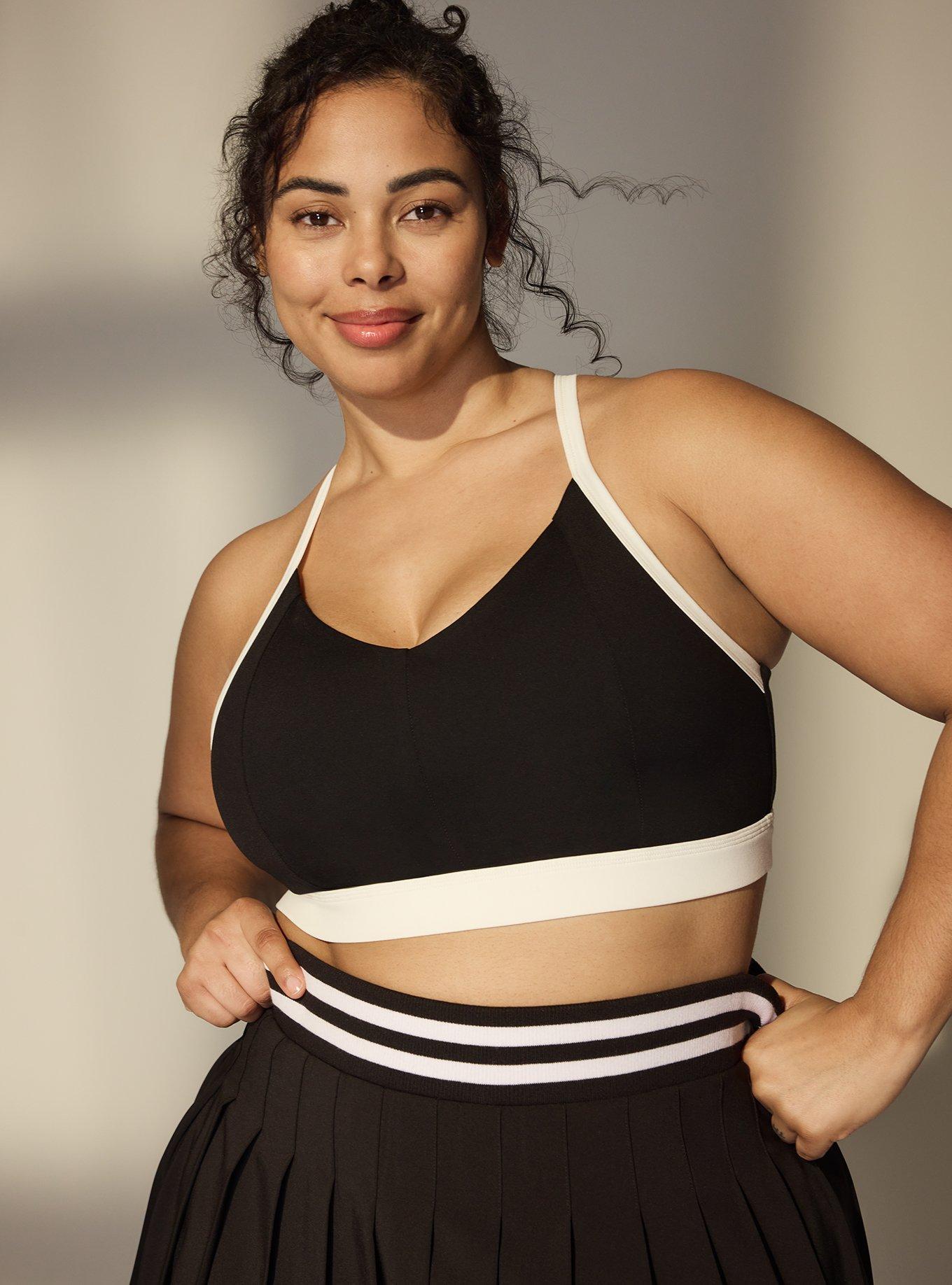 TRU Performance Core Active Sports Bra with Piping, DEEP BLACK, hi-res