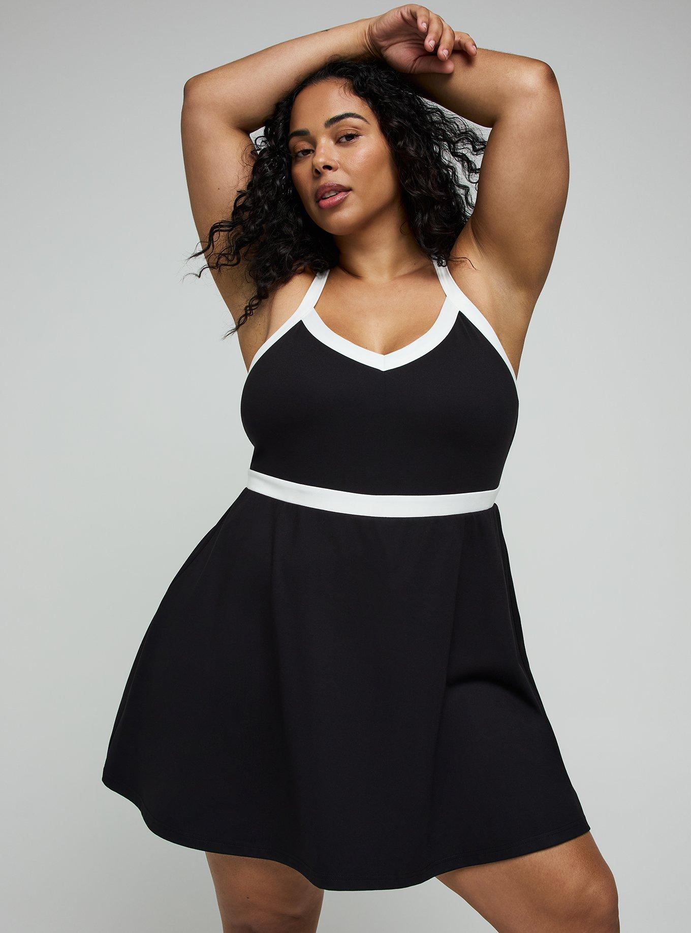 TRU Performance Butter 2fer Dress with Short, DEEP BLACK, alternate