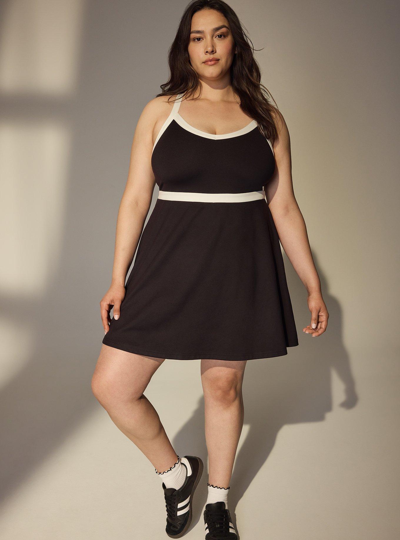TRU Performance Butter 2fer Dress with Short, DEEP BLACK, hi-res