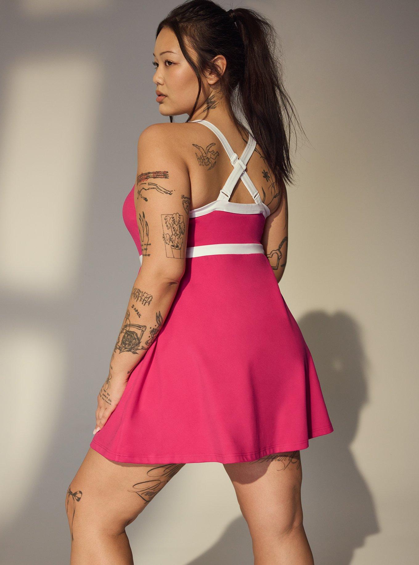 TRU Performance Butter 2fer Dress with Short, PINK PEACOCK, alternate