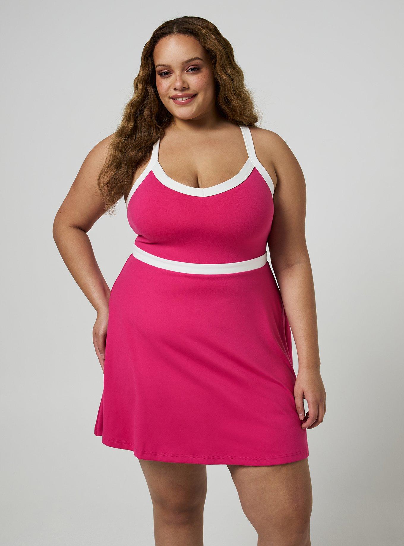 TRU Performance Butter 2fer Dress with Short, PINK PEACOCK, alternate