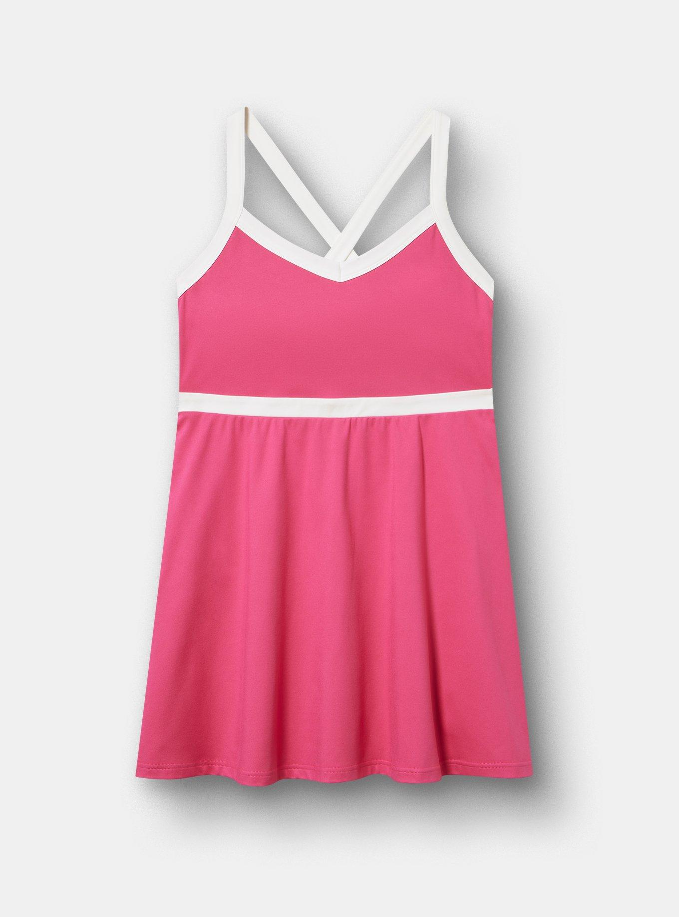 TRU Performance Butter 2fer Dress with Short, PINK PEACOCK, hi-res