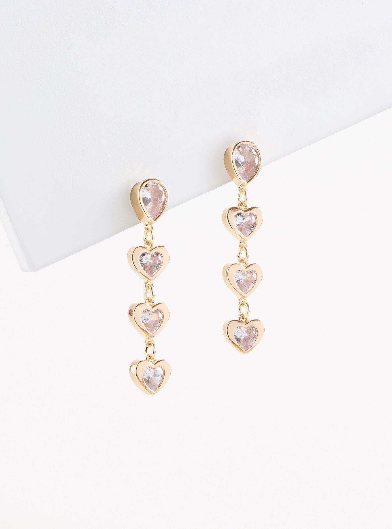 Heart Linear Earrings, , hi-res