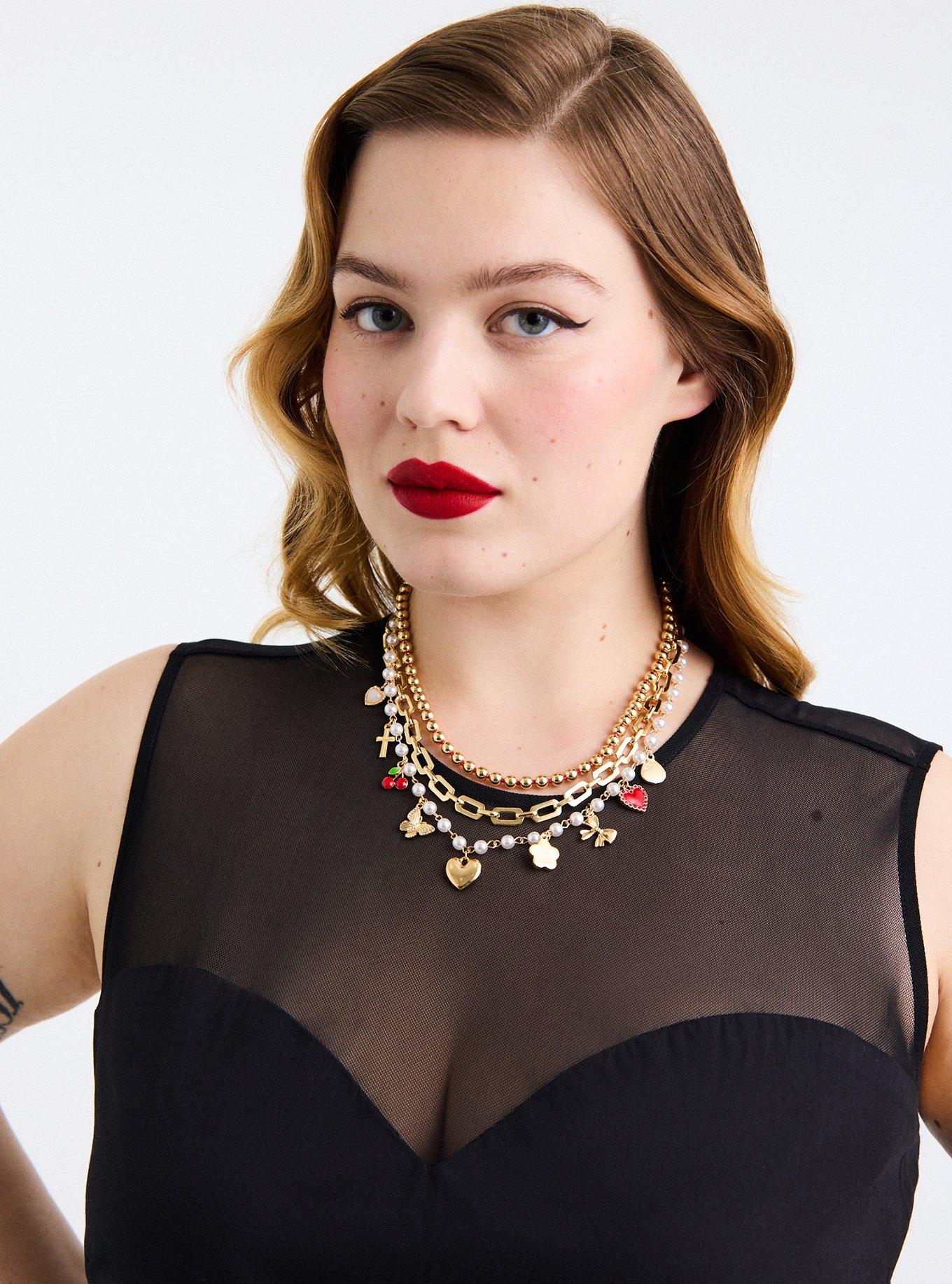 Retro Cherry Layered Necklace