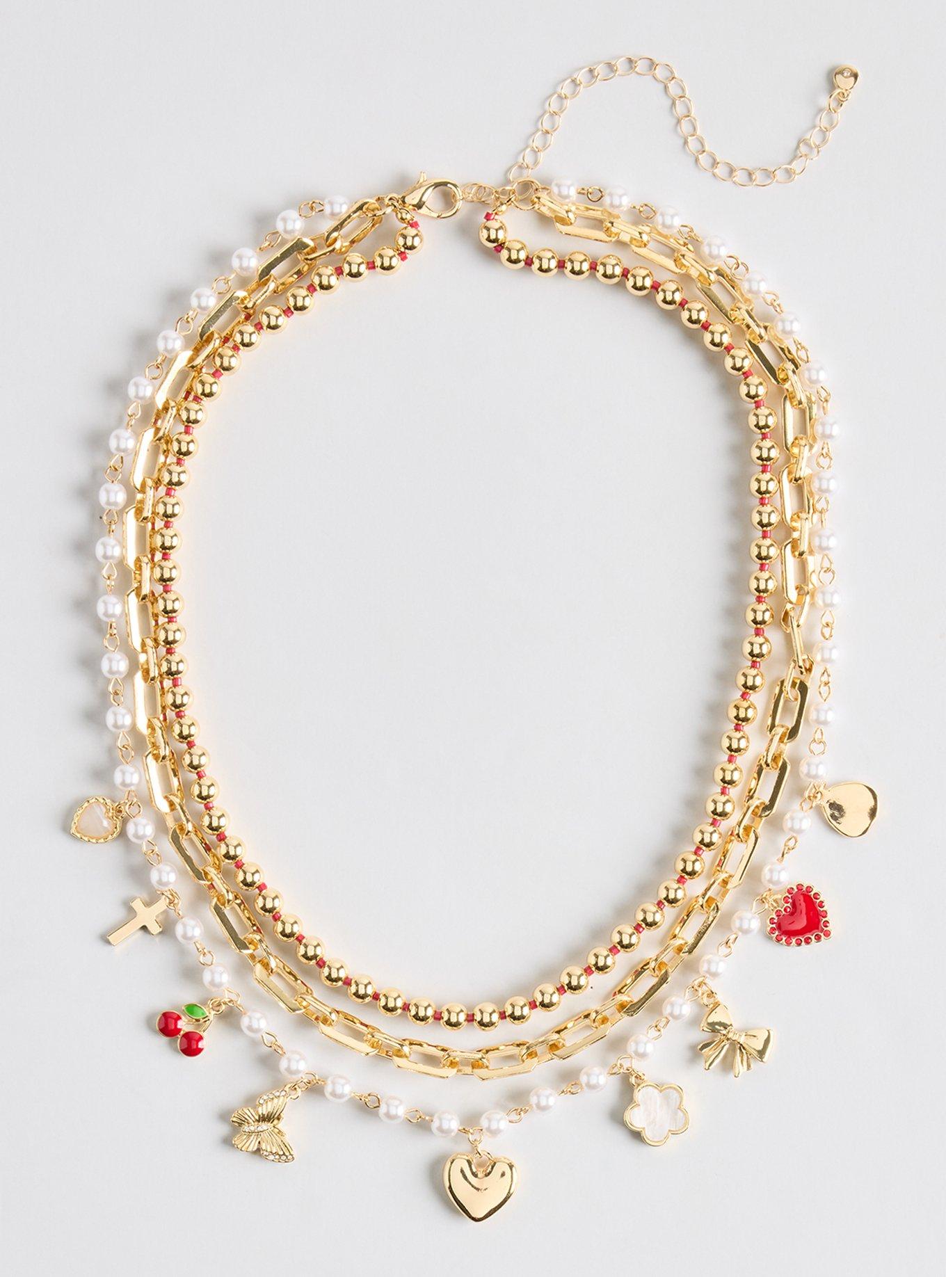 Retro Cherry Layered Necklace, , hi-res