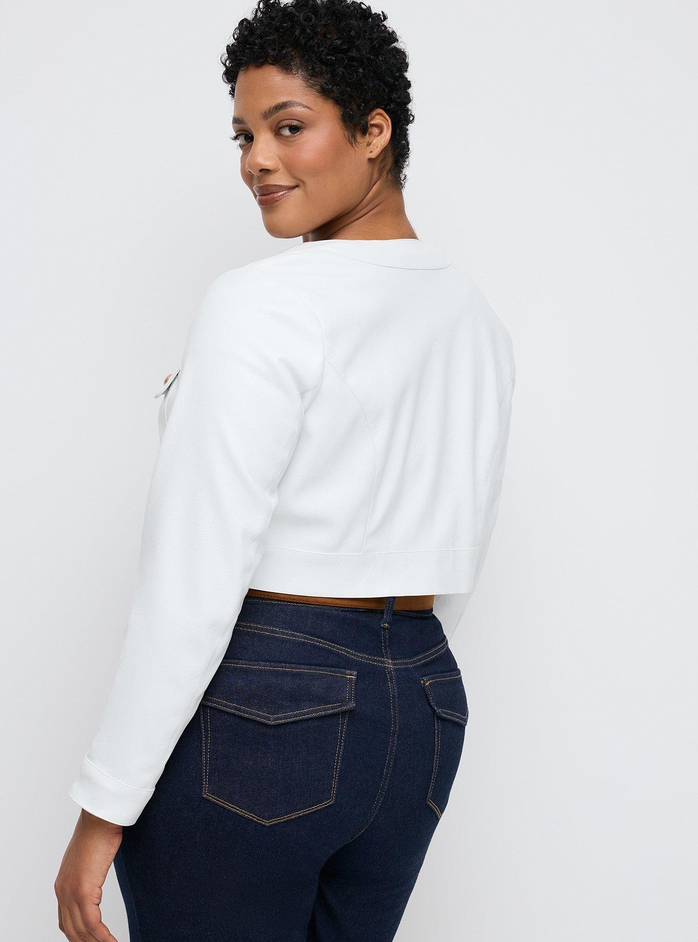 Studio Faux Leather Jacket, BLANC DE BLANC, alternate