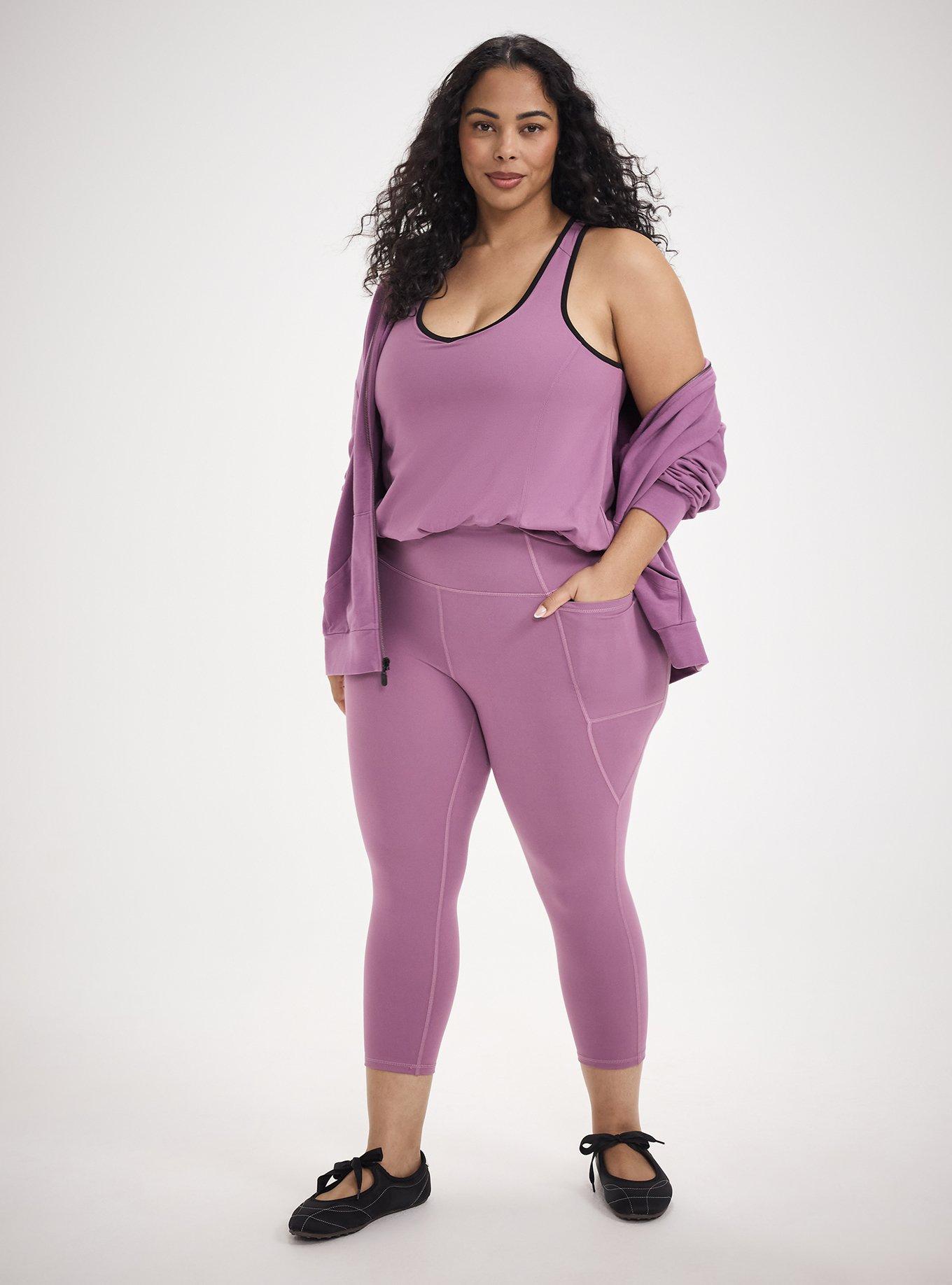 TRU Super Soft Performance Jersey Capri Pocket Legging, ARGYLE PURPLE, alternate