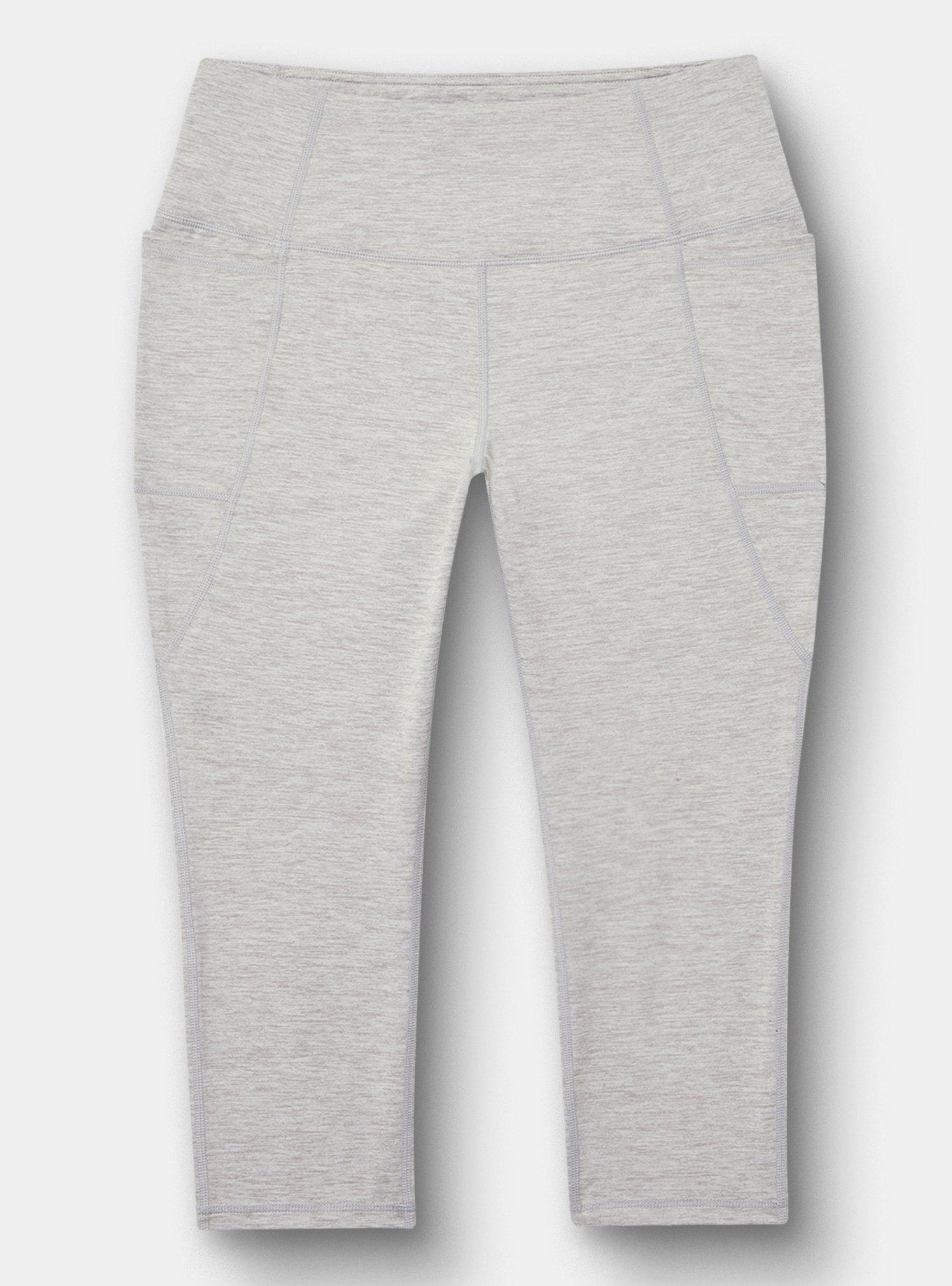 TRU Super Soft Performance Jersey Capri Pocket Legging, LIGHTEST HEATHER GREY, hi-res