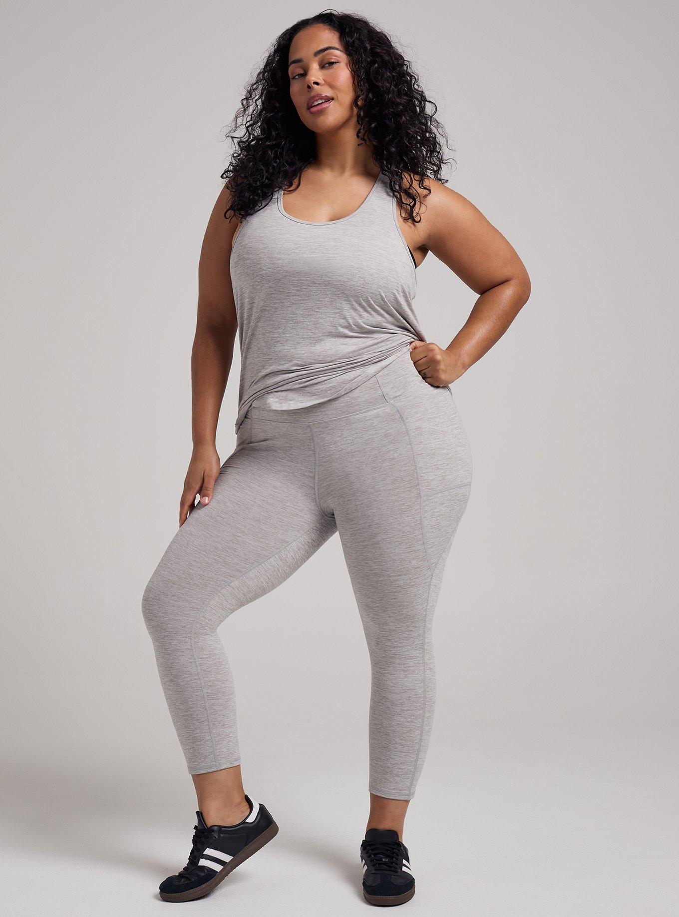 TRU Super Soft Performance Jersey Capri Pocket Legging, LIGHTEST HEATHER GREY, hi-res