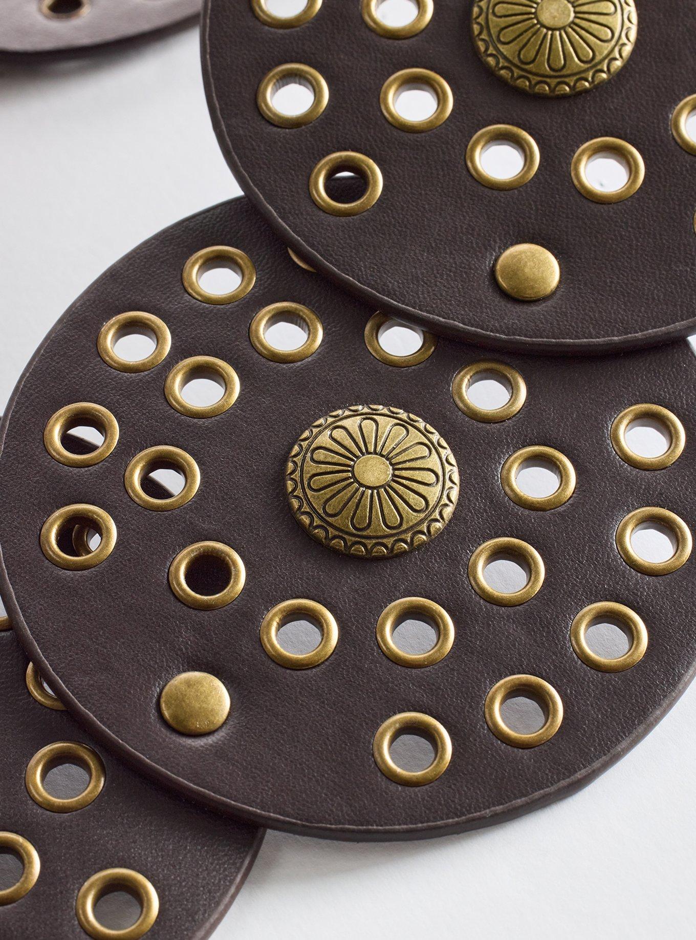 Medallion Buckle Belt, BROWN, alternate