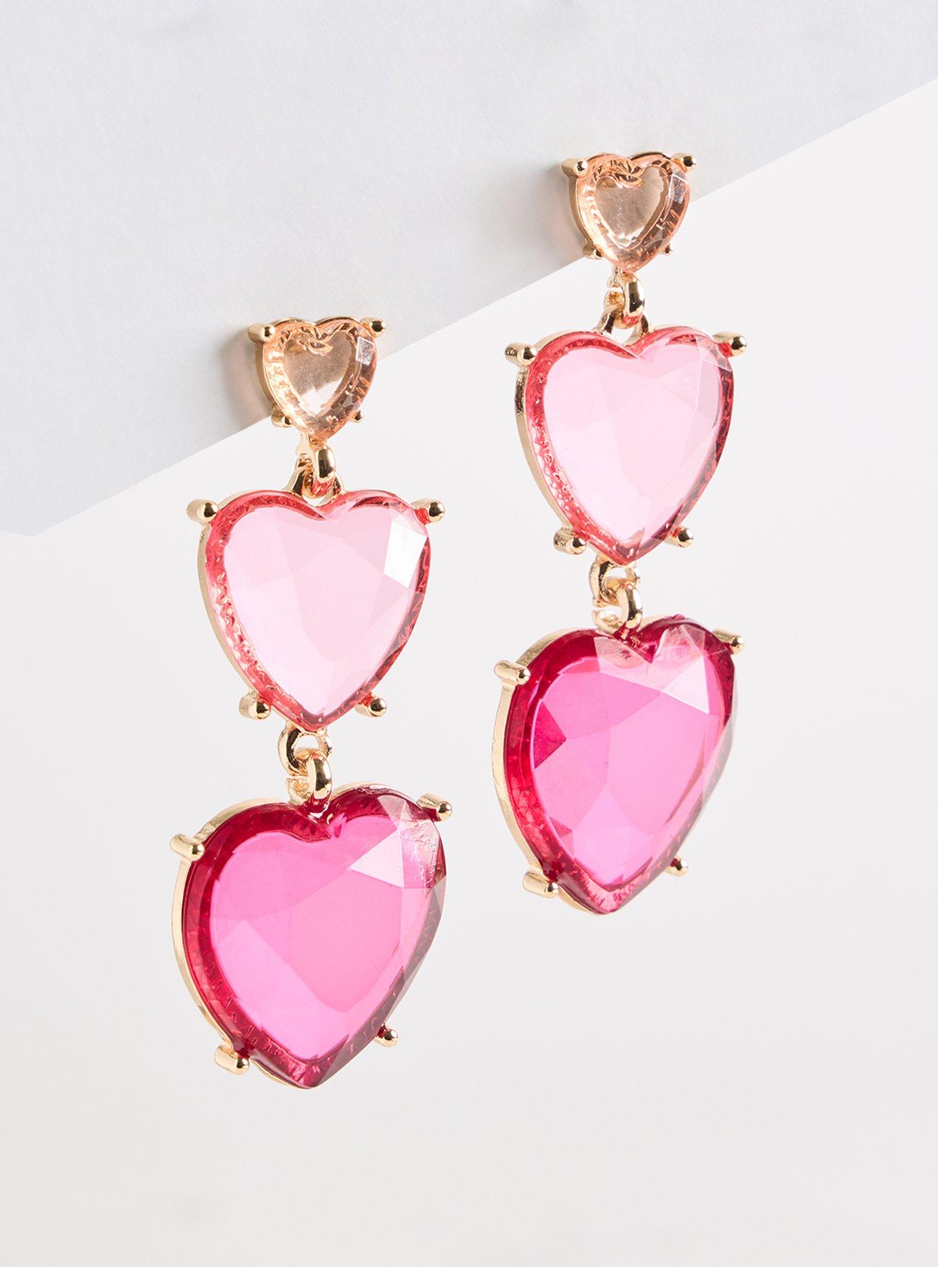 Plus Size Heart Linear Earring, , hi-res