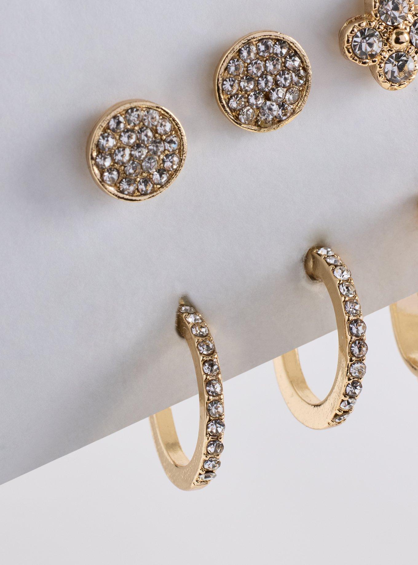 Pave Studded Earring Set, , alternate