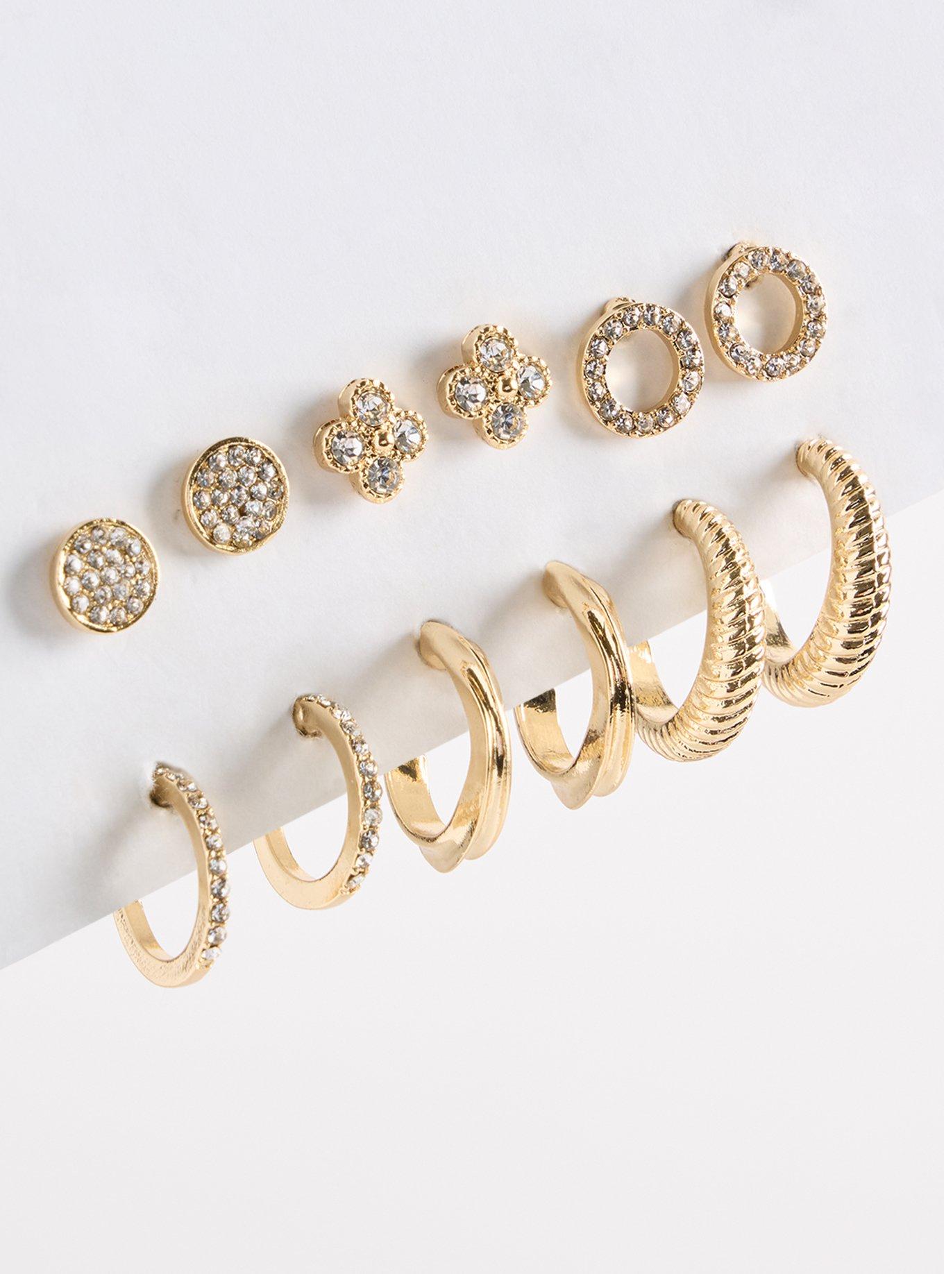 Pave Studded Earring Set, , hi-res