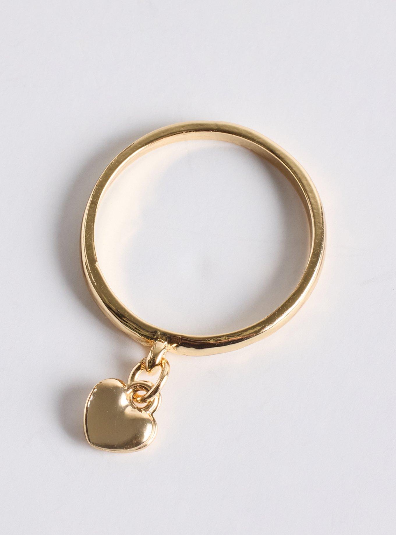 Pave Heart Ring Set, GOLD, alternate
