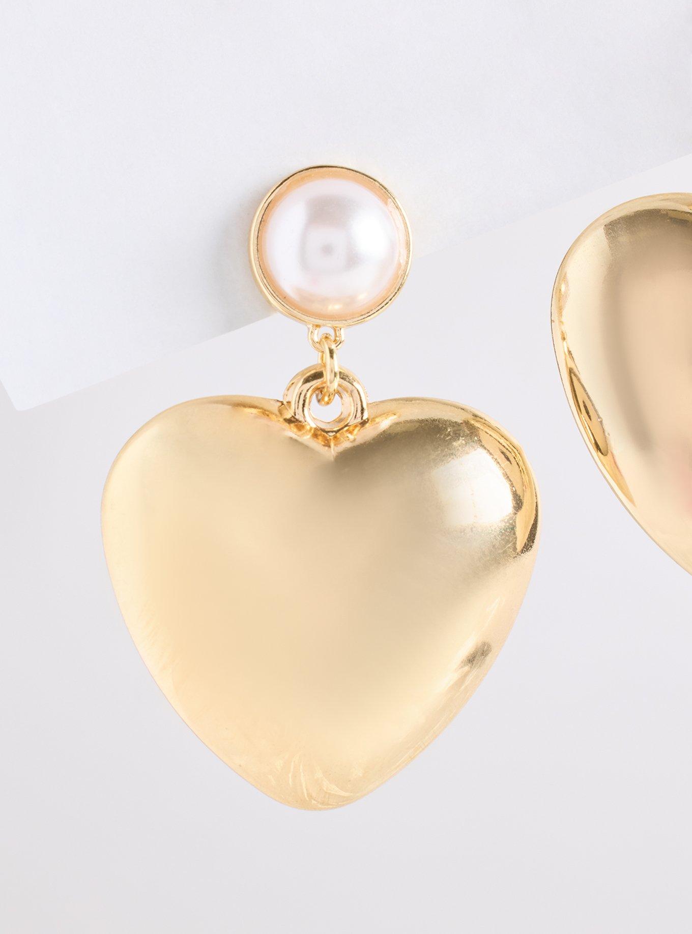 Pearl Puffy Heart Earring, , alternate