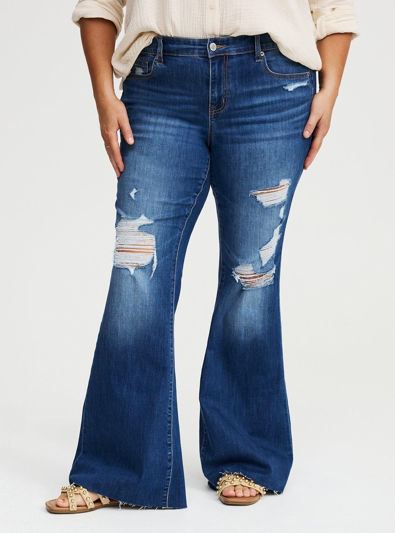 Perfect Super-Flare Mid-Rise Jean, BLUE 32, alternate