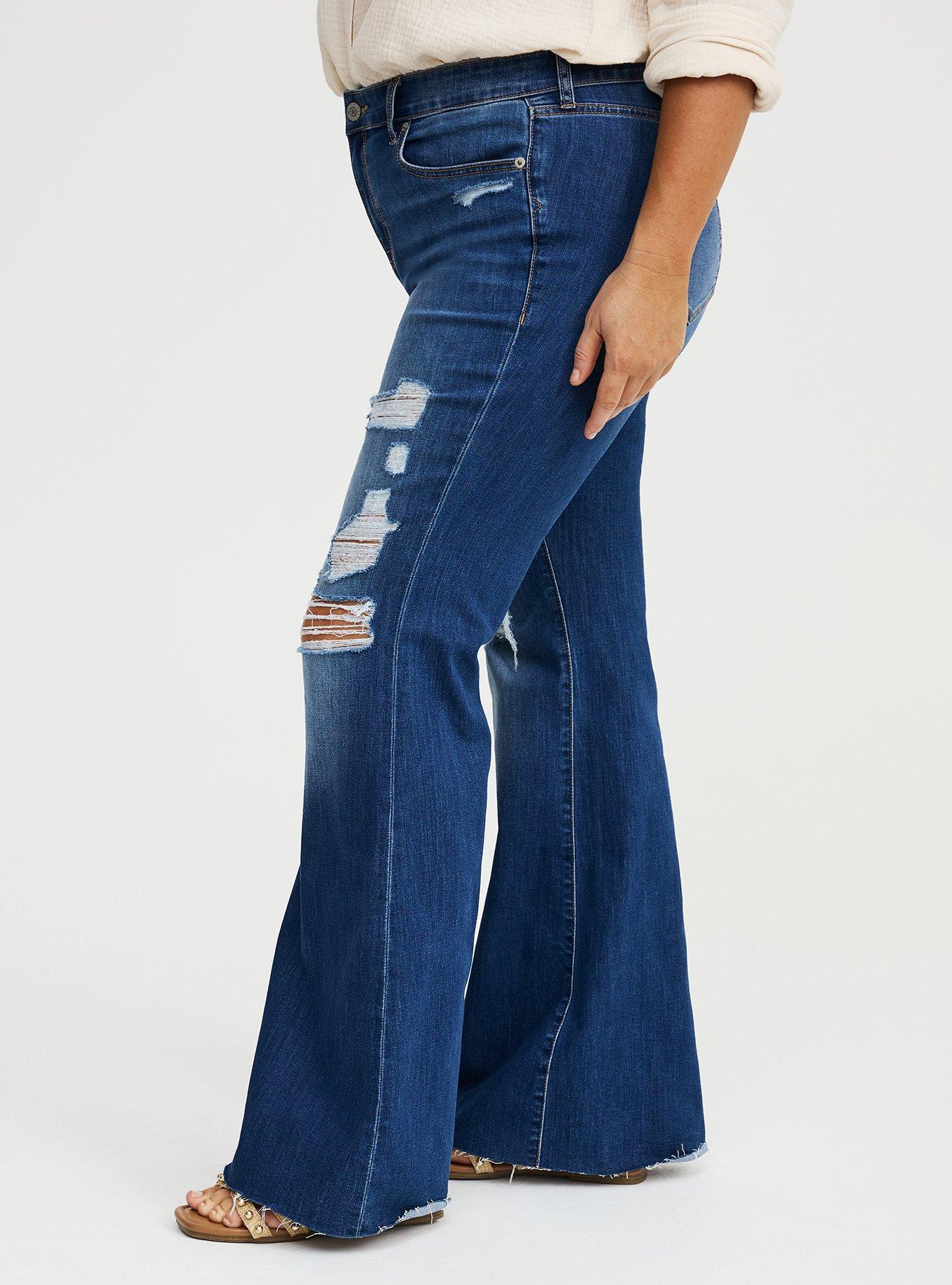 Perfect Super-Flare Mid-Rise Jean, BLUE 32, alternate