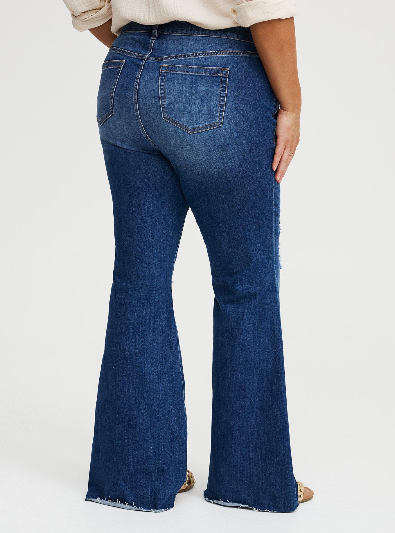 Perfect Super-Flare Mid-Rise Jean, BLUE 32, alternate