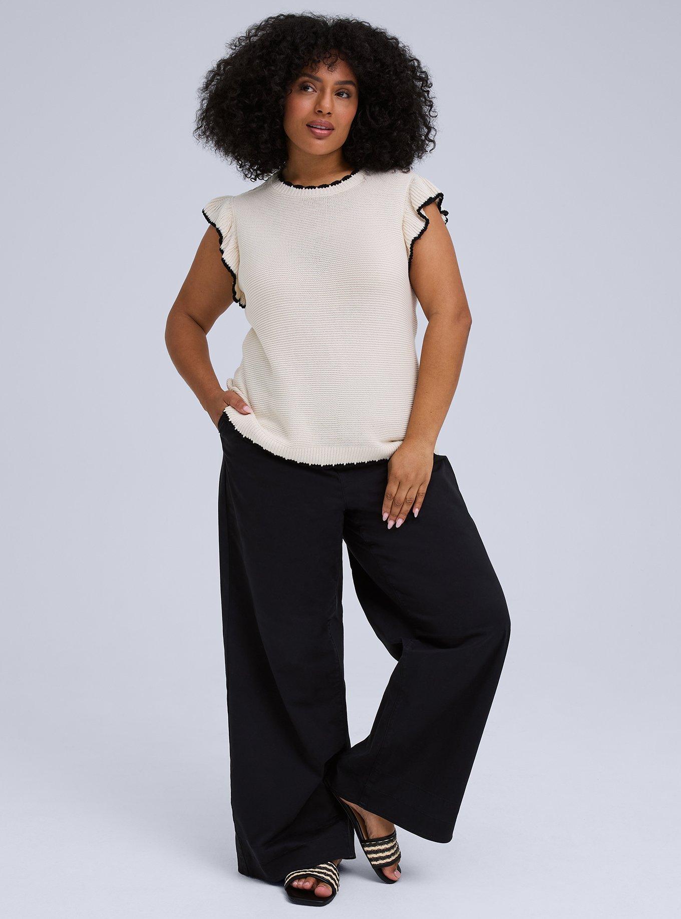 Belle Isle Flutter Sleeve Sweater, WHITE SWAN, alternate