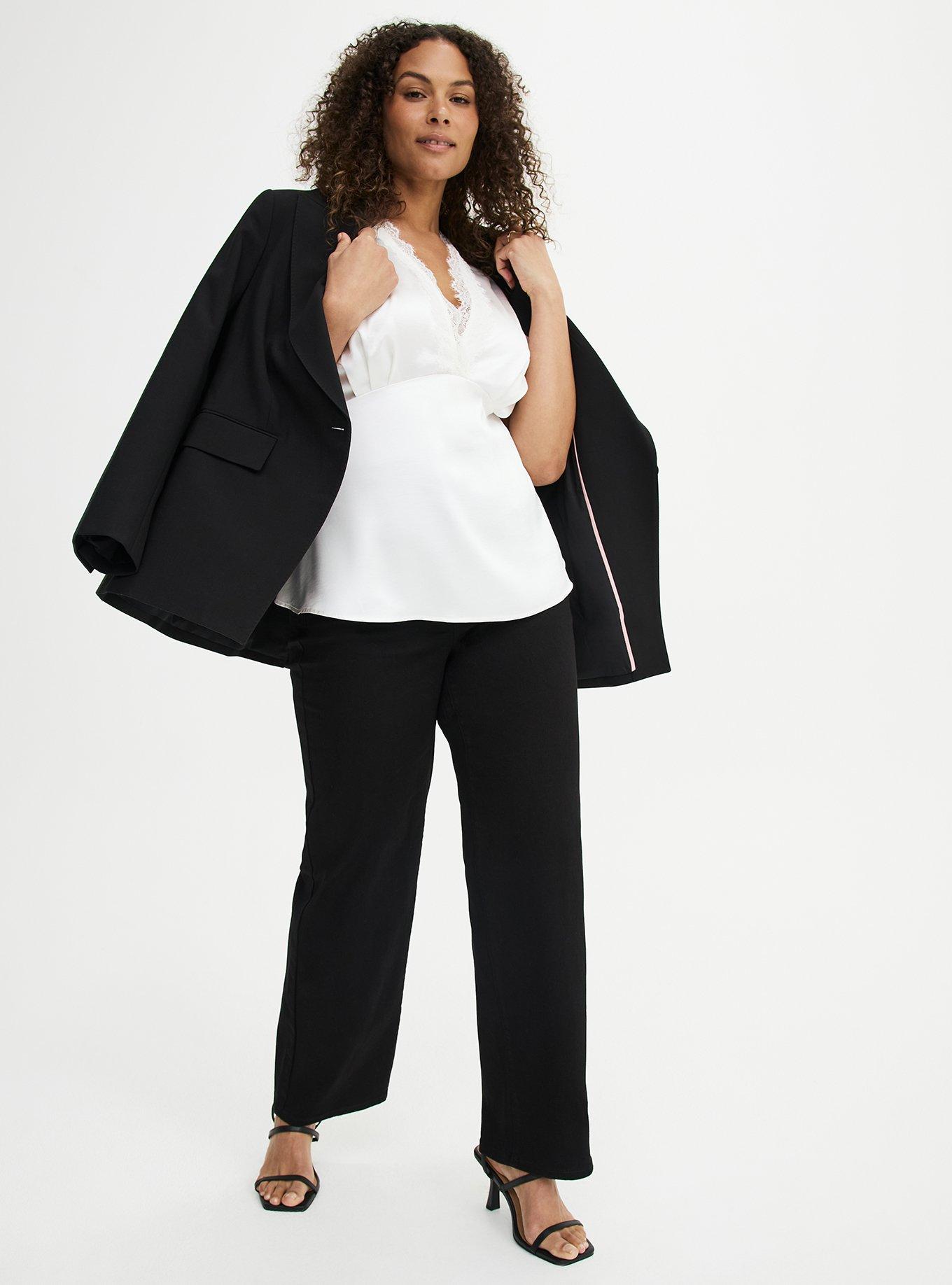 Satin Lace Trim Tank, CLOUD DANCER, alternate