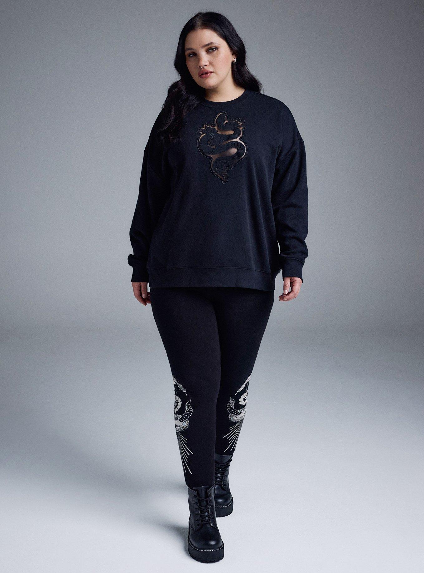 Nightfall Relaxed Cutout Fleece Pullover, SNAKE ROSE LACE, alternate