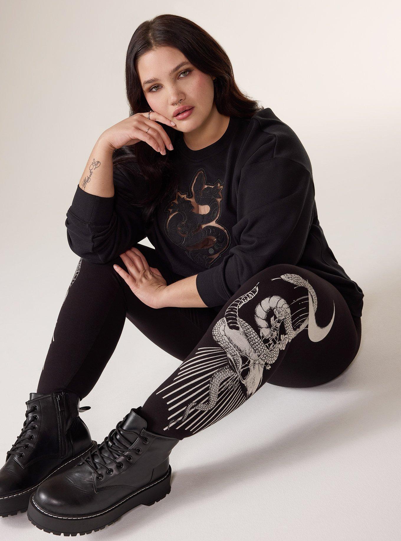 Nightfall Relaxed Cutout Fleece Pullover, SNAKE ROSE LACE, alternate