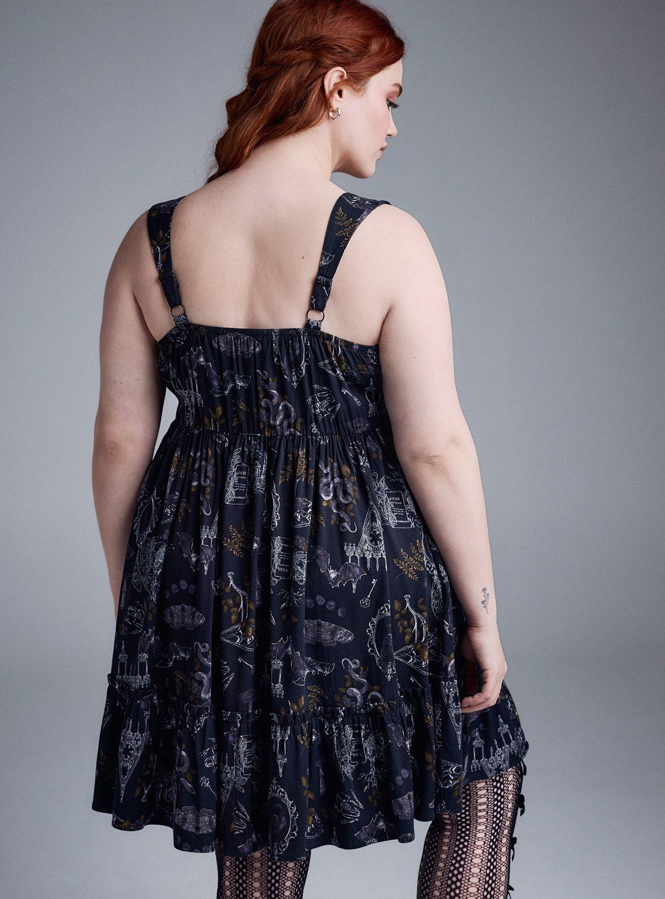 Nightfall Lace-Up Corset Mini Dress, PERSOPHONES FOREST BLACK, alternate