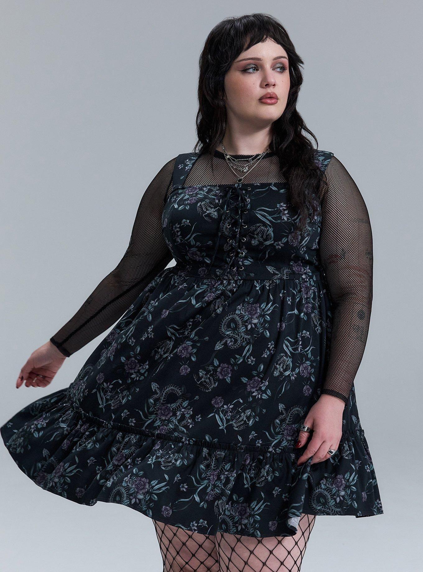 Nightfall Corset Mini Dress, ARCHAEOLOGICAL FLORAL BLACK LR, alternate