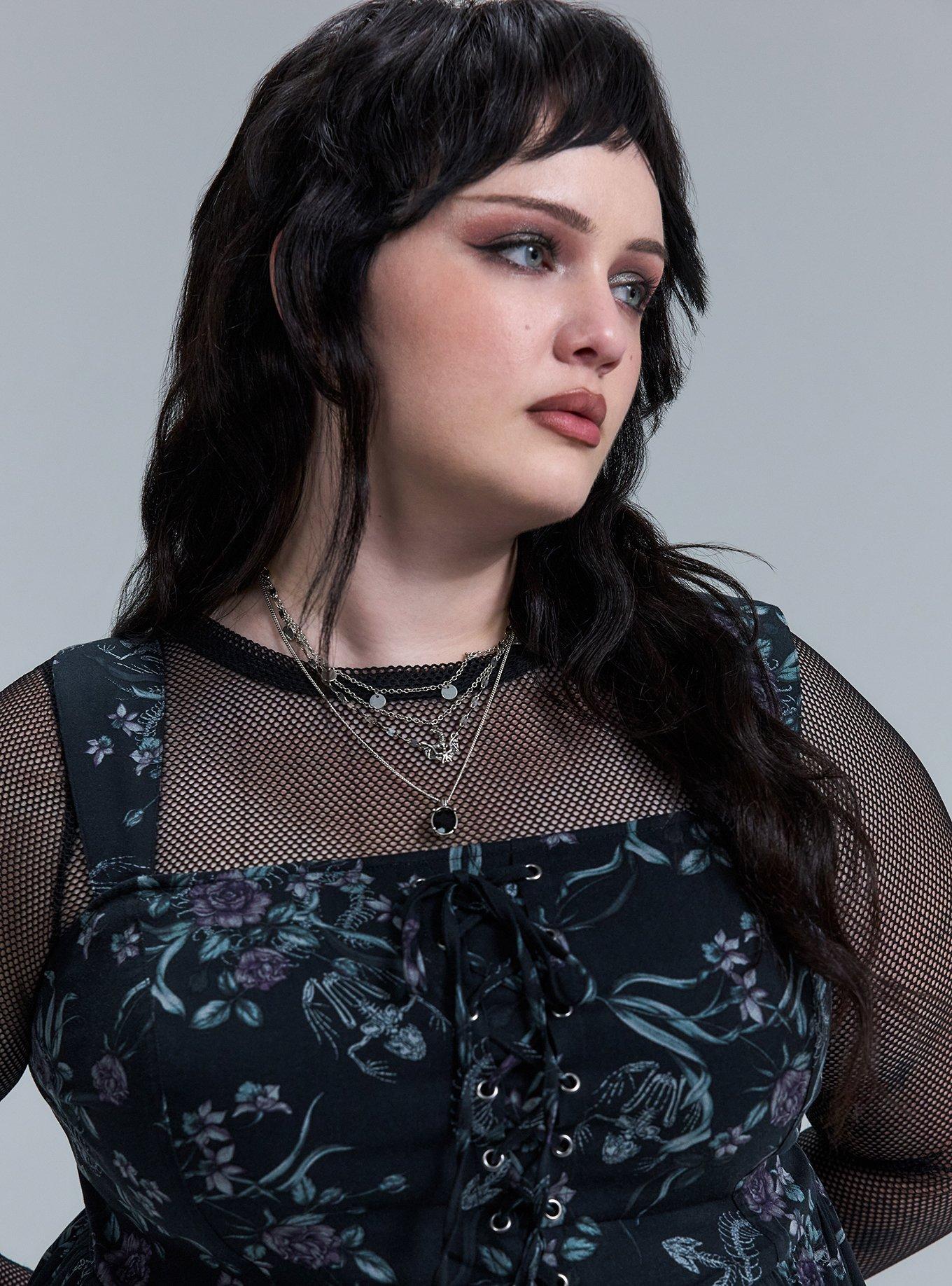 Nightfall Corset Mini Dress, ARCHAEOLOGICAL FLORAL BLACK LR, alternate