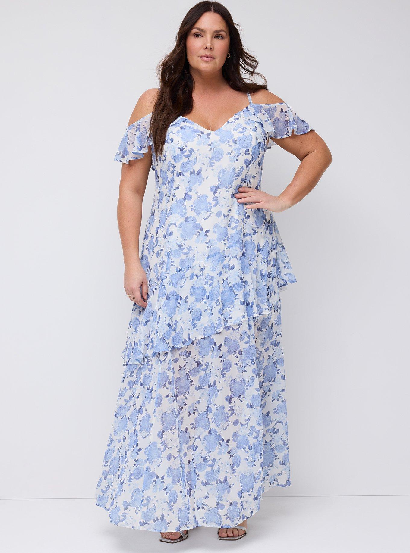 Studio Cold Shoulder Maxi Dress, BRIDGETTE FLORAL BLUE BIRCH, alternate