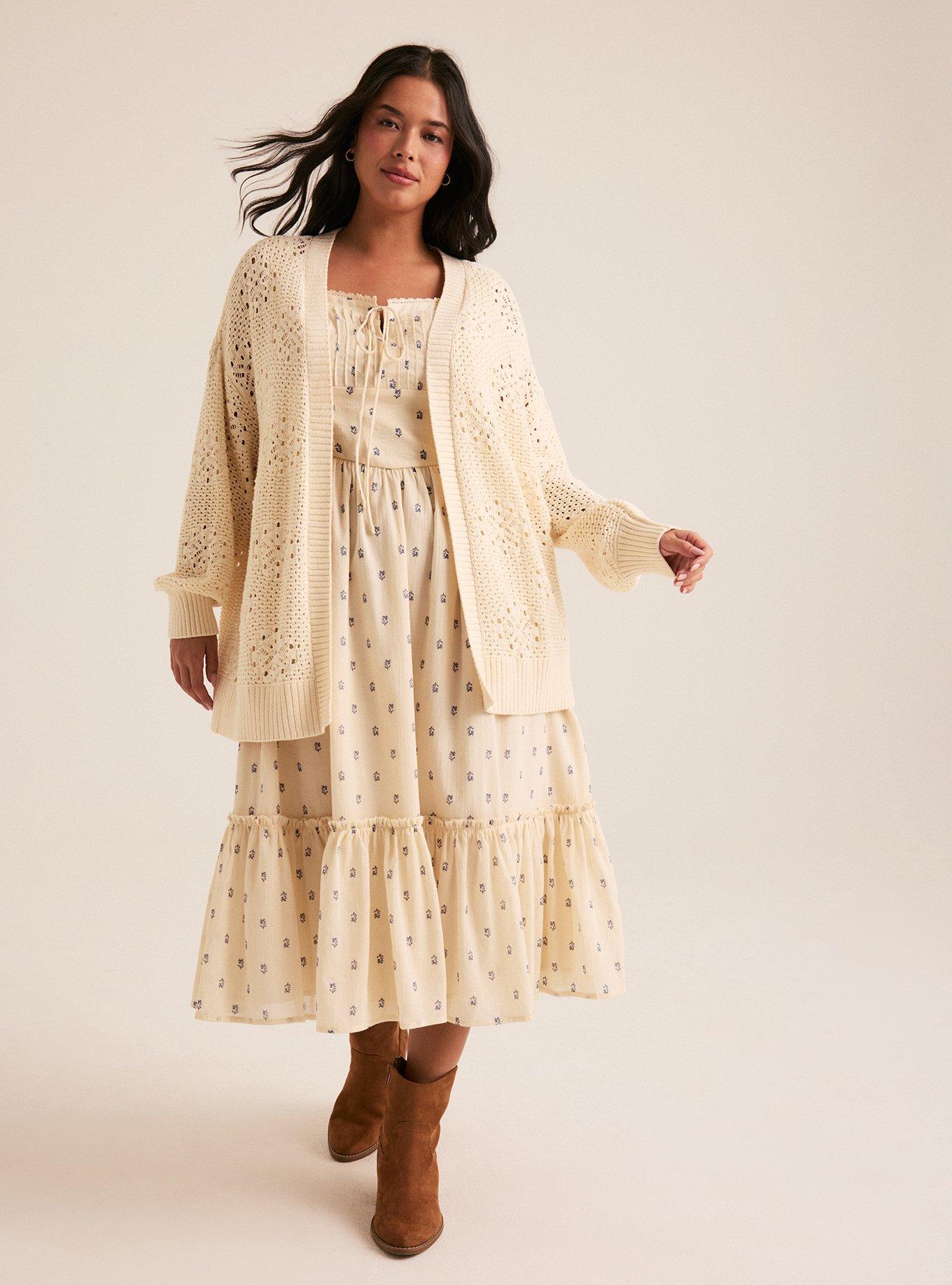 Festi Open Stitch Cardigan, WHITE SWAN, alternate