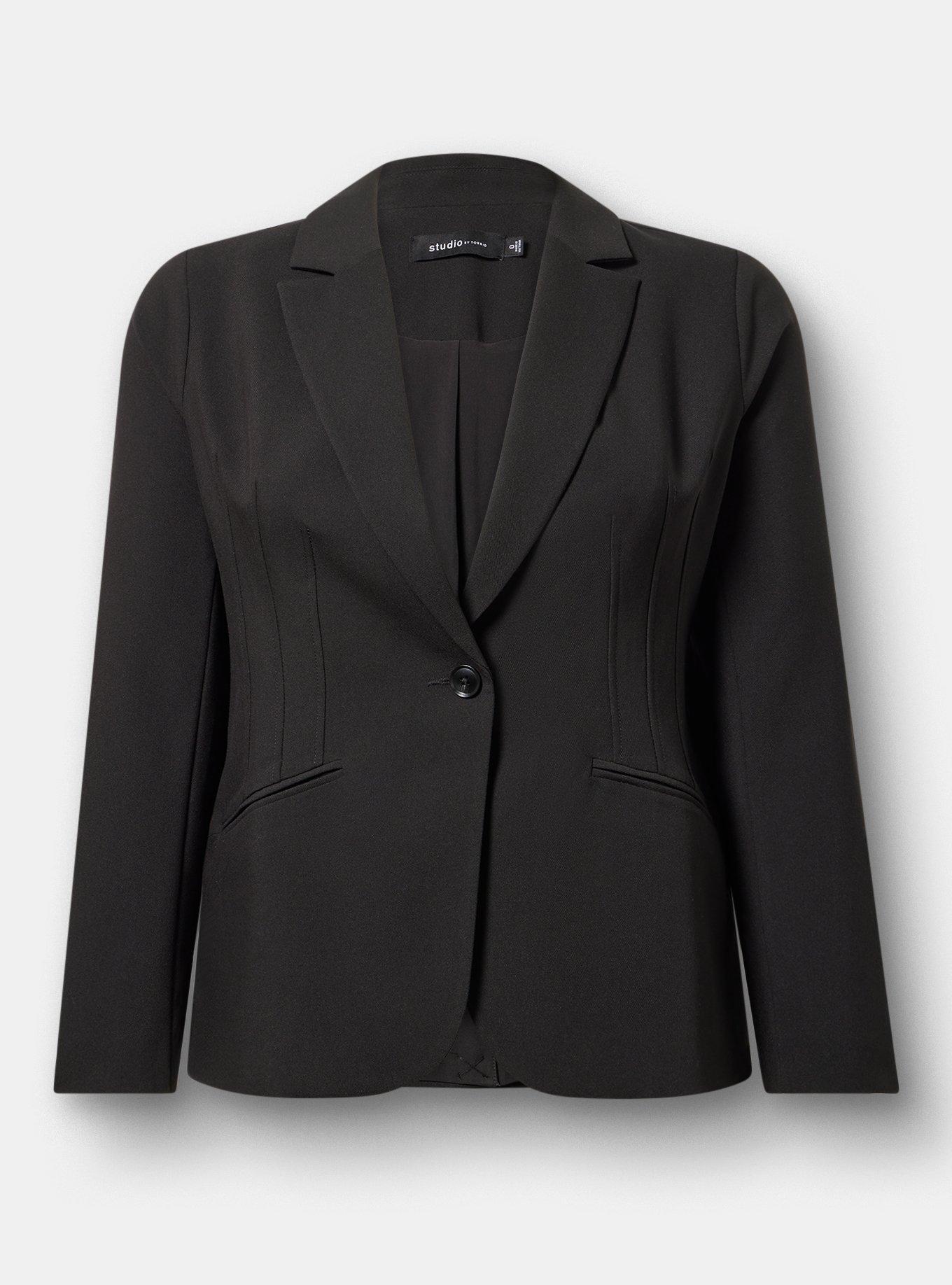Tailored Blazer, DEEP BLACK, hi-res
