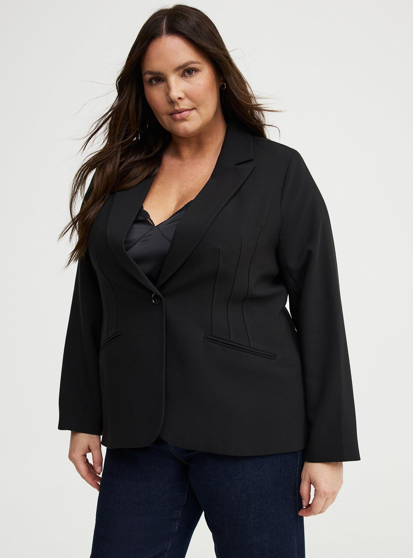 Tailored Blazer, DEEP BLACK, hi-res
