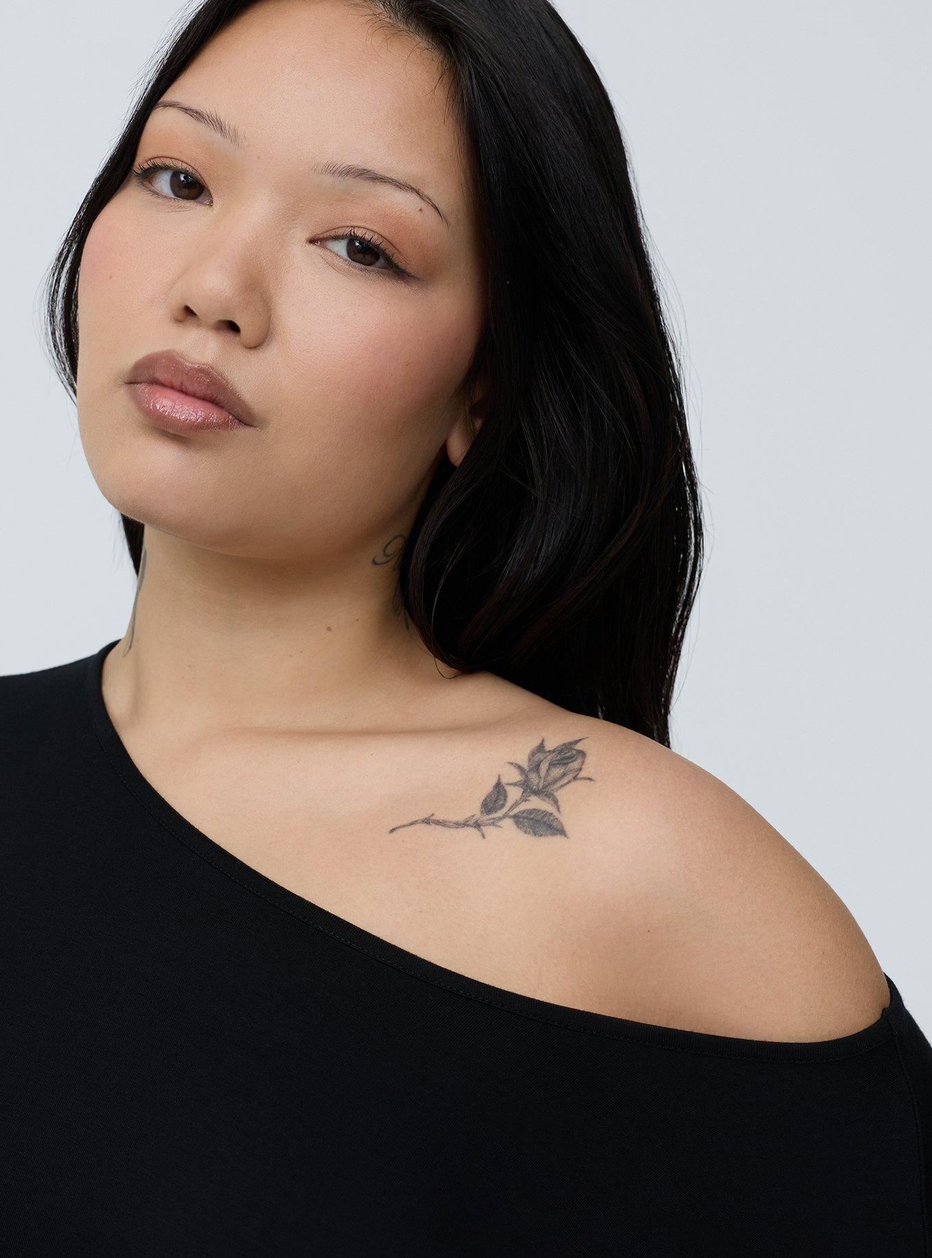 Super Soft Jersey Banded Dolman Top, DEEP BLACK, alternate