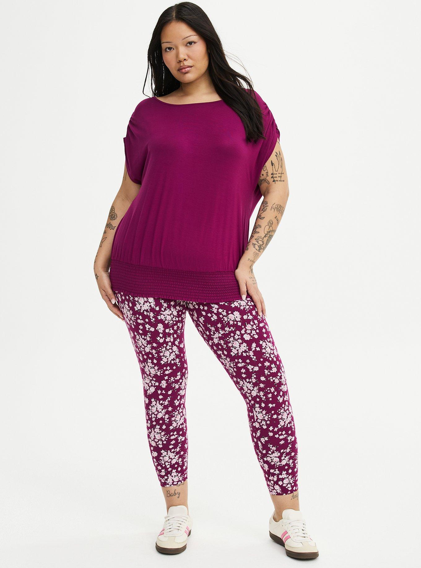 Super Soft Jersey Banded Dolman Top, PLUM CASPIA, alternate