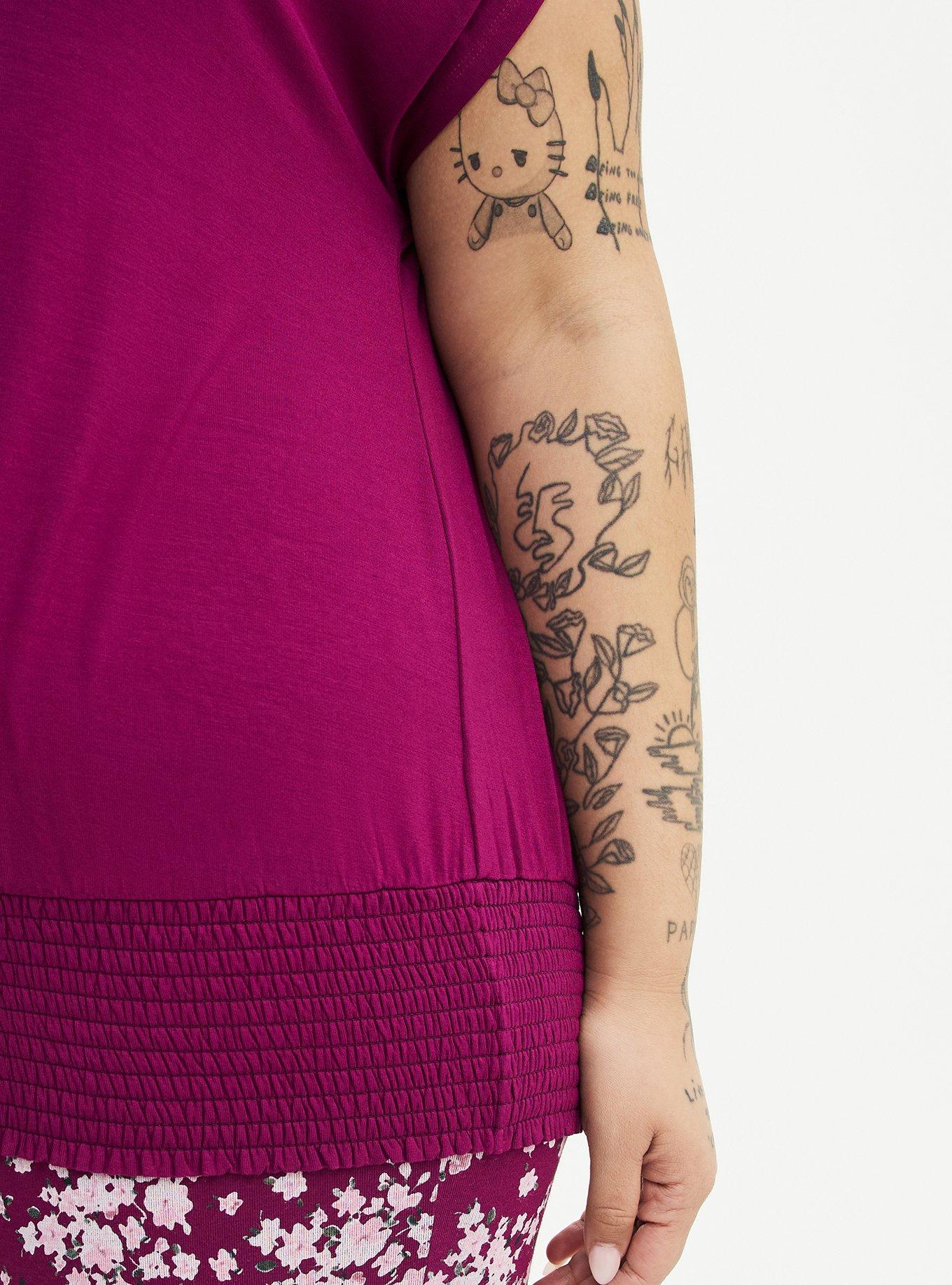 Super Soft Jersey Banded Dolman Top, PLUM CASPIA, alternate